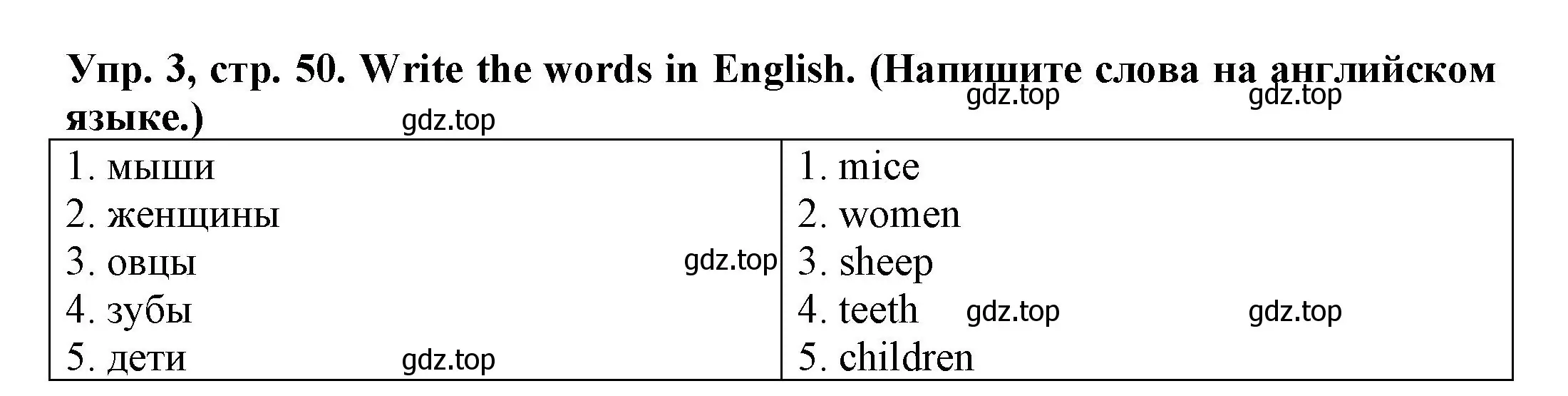 Решение номер 3 (страница 50) гдз по английскому языку 3 класс Юшина, грамматический тренажёр