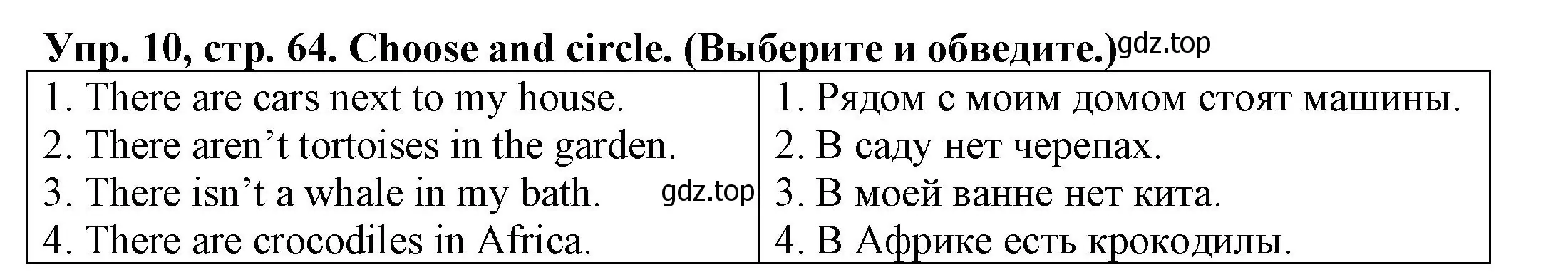 Решение номер 10 (страница 64) гдз по английскому языку 3 класс Юшина, грамматический тренажёр