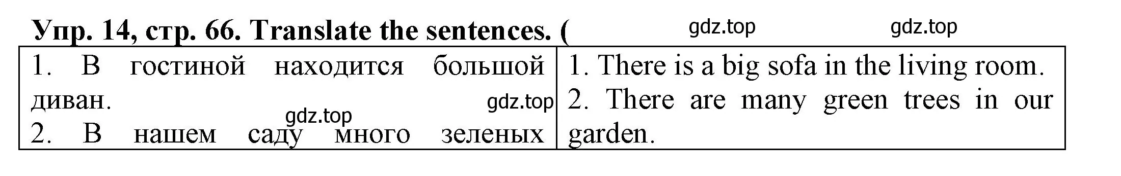 Решение номер 14 (страница 66) гдз по английскому языку 3 класс Юшина, грамматический тренажёр