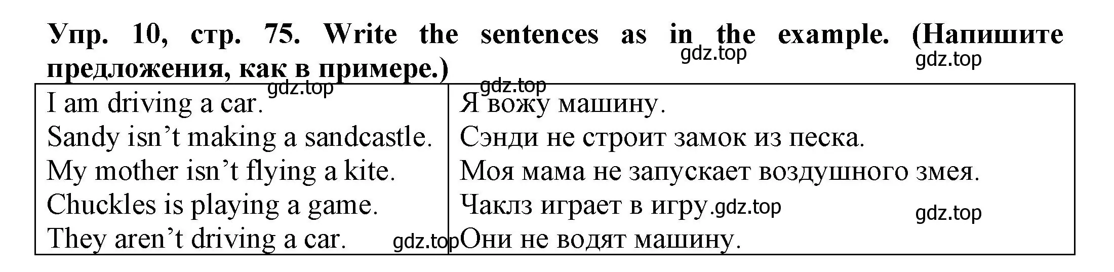 Решение номер 10 (страница 75) гдз по английскому языку 3 класс Юшина, грамматический тренажёр