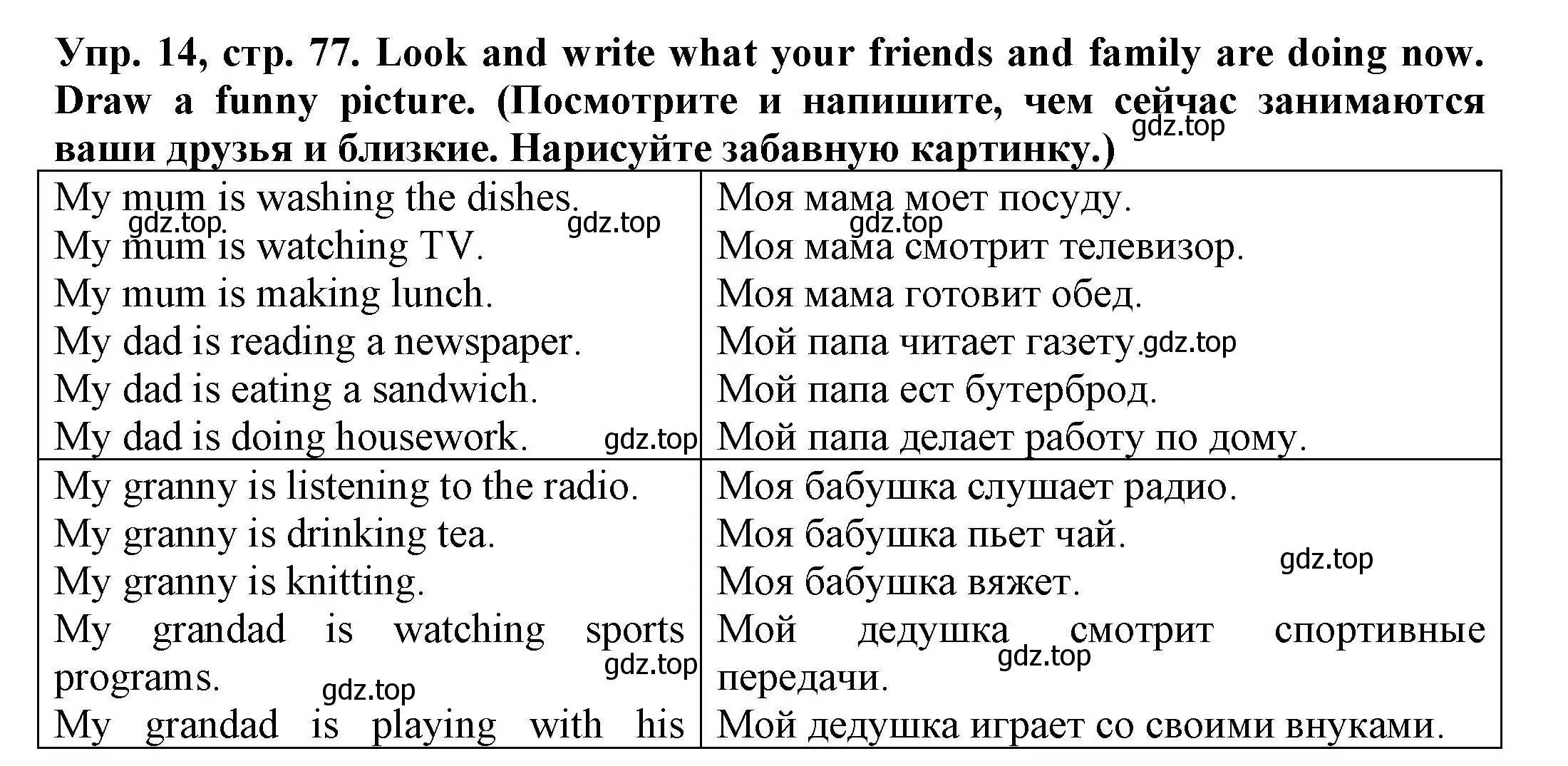 Решение номер 14 (страница 77) гдз по английскому языку 3 класс Юшина, грамматический тренажёр