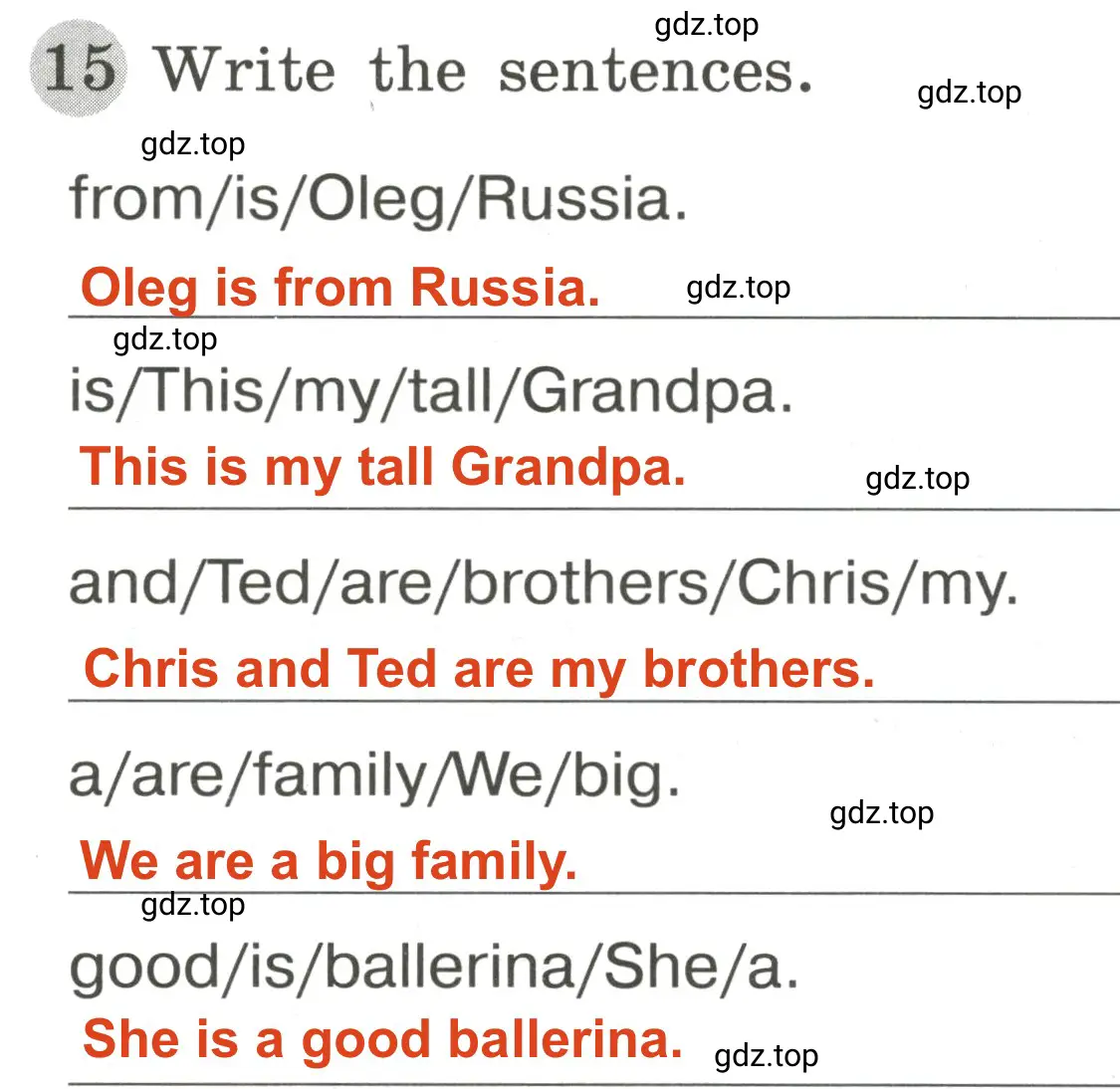 Решение 2. номер 15 (страница 25) гдз по английскому языку 3 класс Юшина, грамматический тренажёр