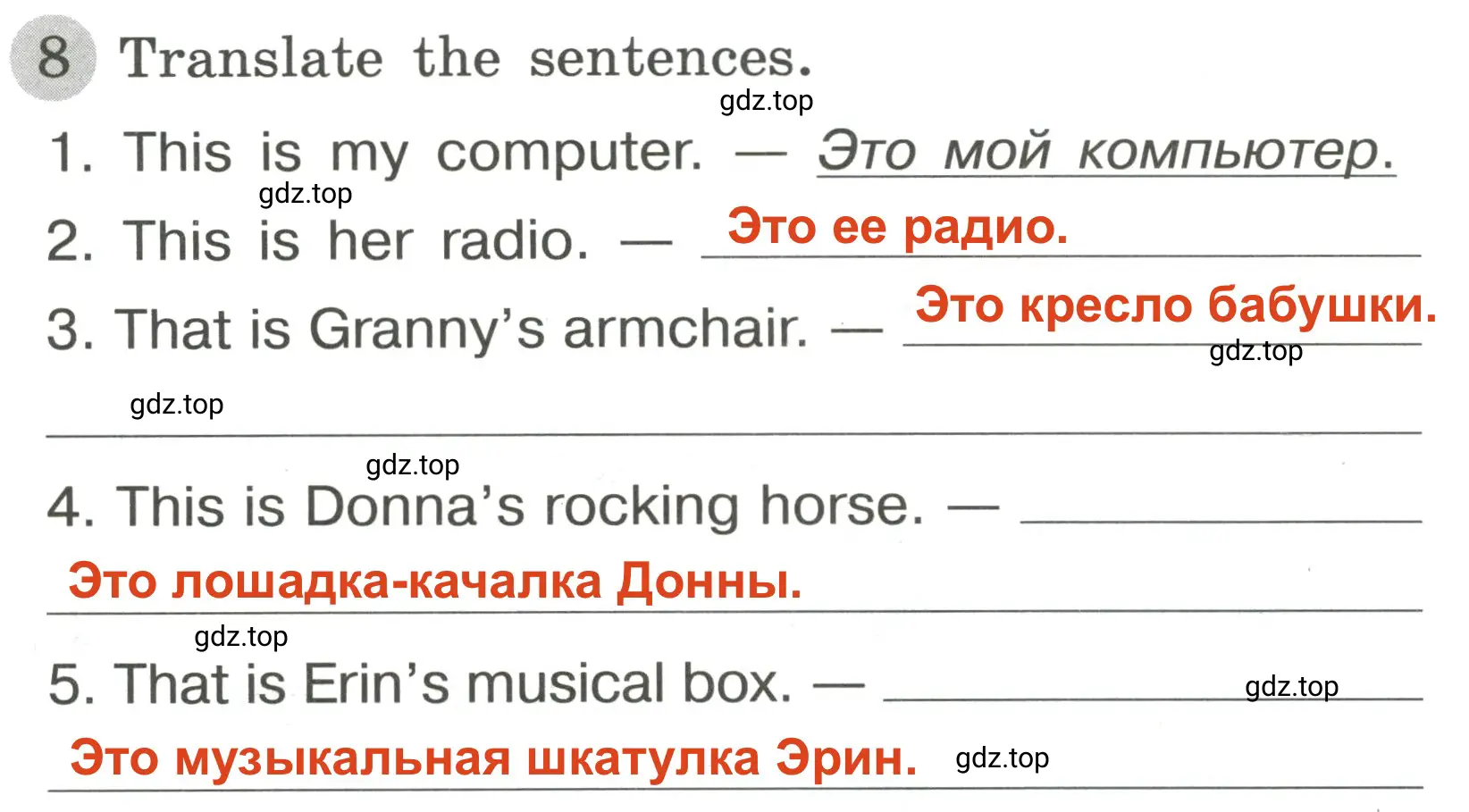 Решение 2. номер 8 (страница 44) гдз по английскому языку 3 класс Юшина, грамматический тренажёр