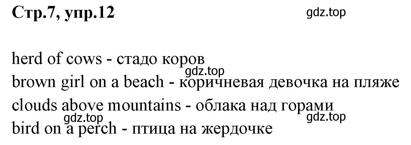 Решение номер 12 (страница 7) гдз по английскому языку 3 класс Комарова, Ларионова, рабочая тетрадь