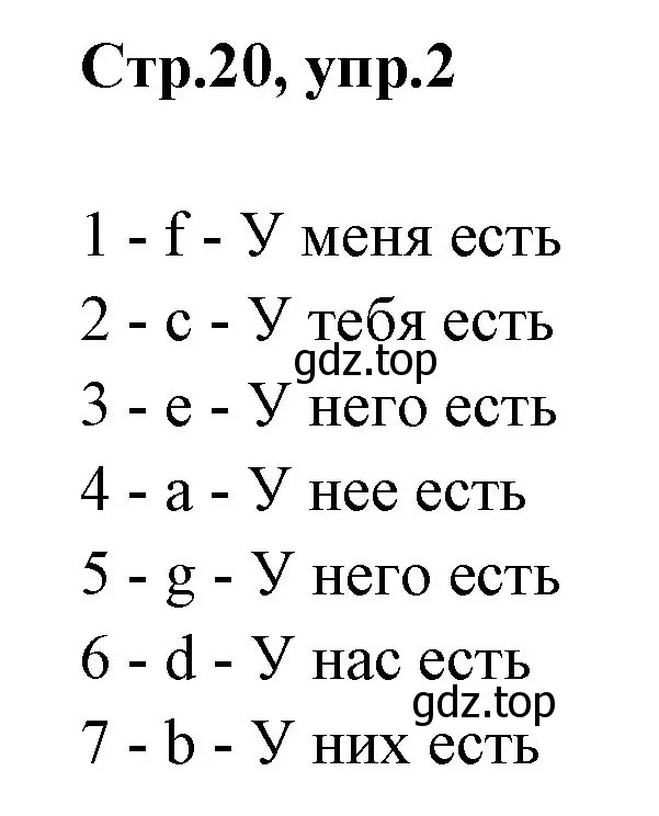 Решение номер 2 (страница 20) гдз по английскому языку 3 класс Комарова, Ларионова, рабочая тетрадь