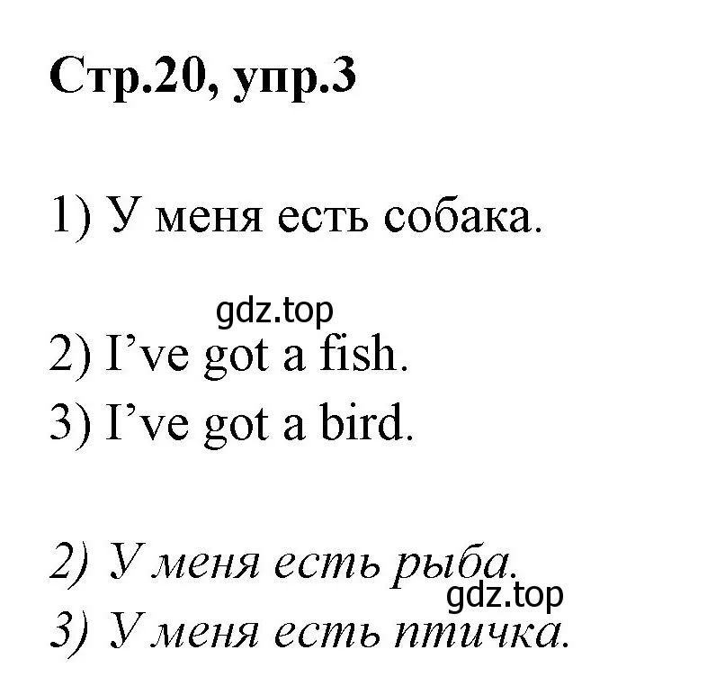 Решение номер 3 (страница 20) гдз по английскому языку 3 класс Комарова, Ларионова, рабочая тетрадь