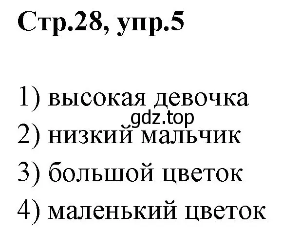 Решение номер 5 (страница 28) гдз по английскому языку 3 класс Комарова, Ларионова, рабочая тетрадь