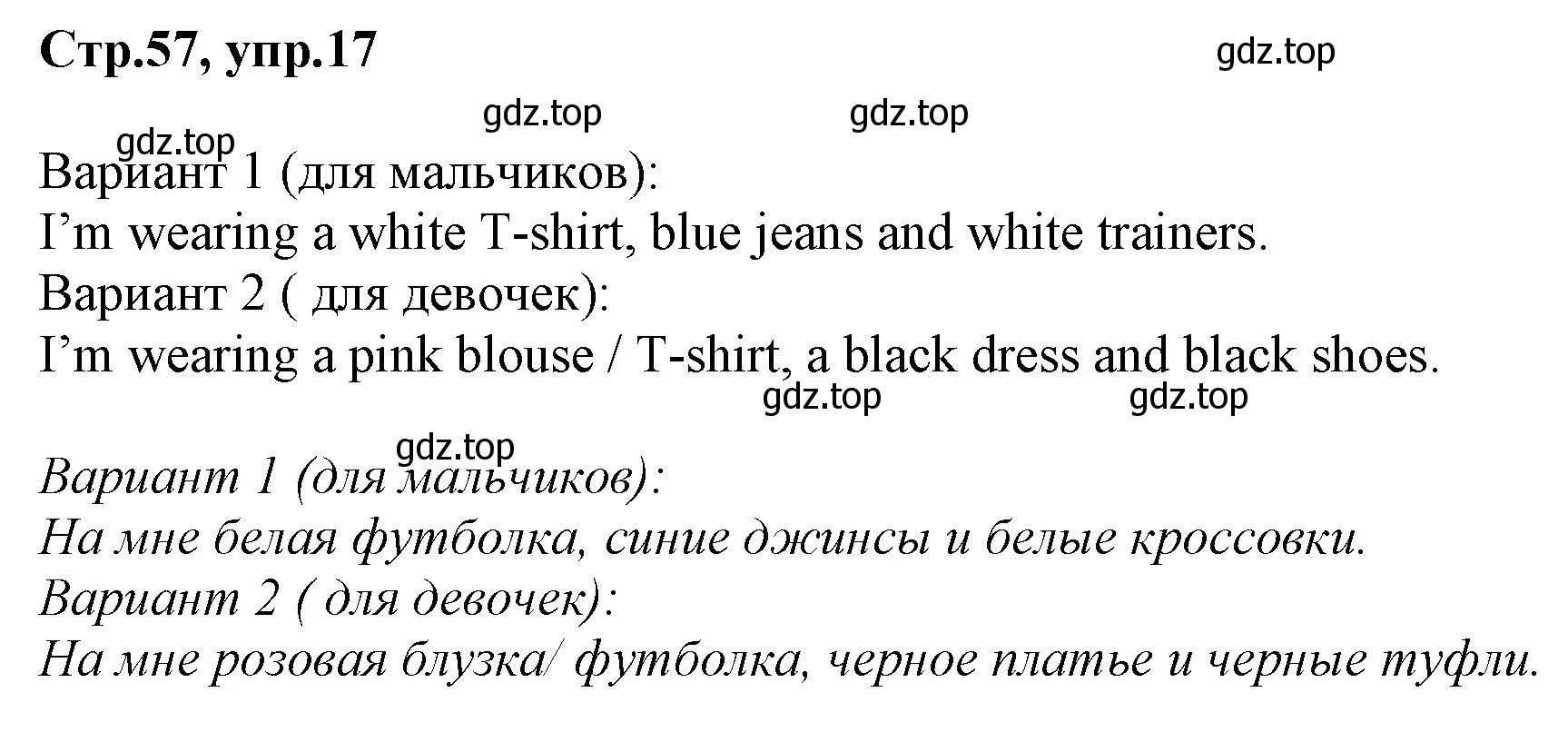 Решение номер 17 (страница 57) гдз по английскому языку 3 класс Комарова, Ларионова, учебник