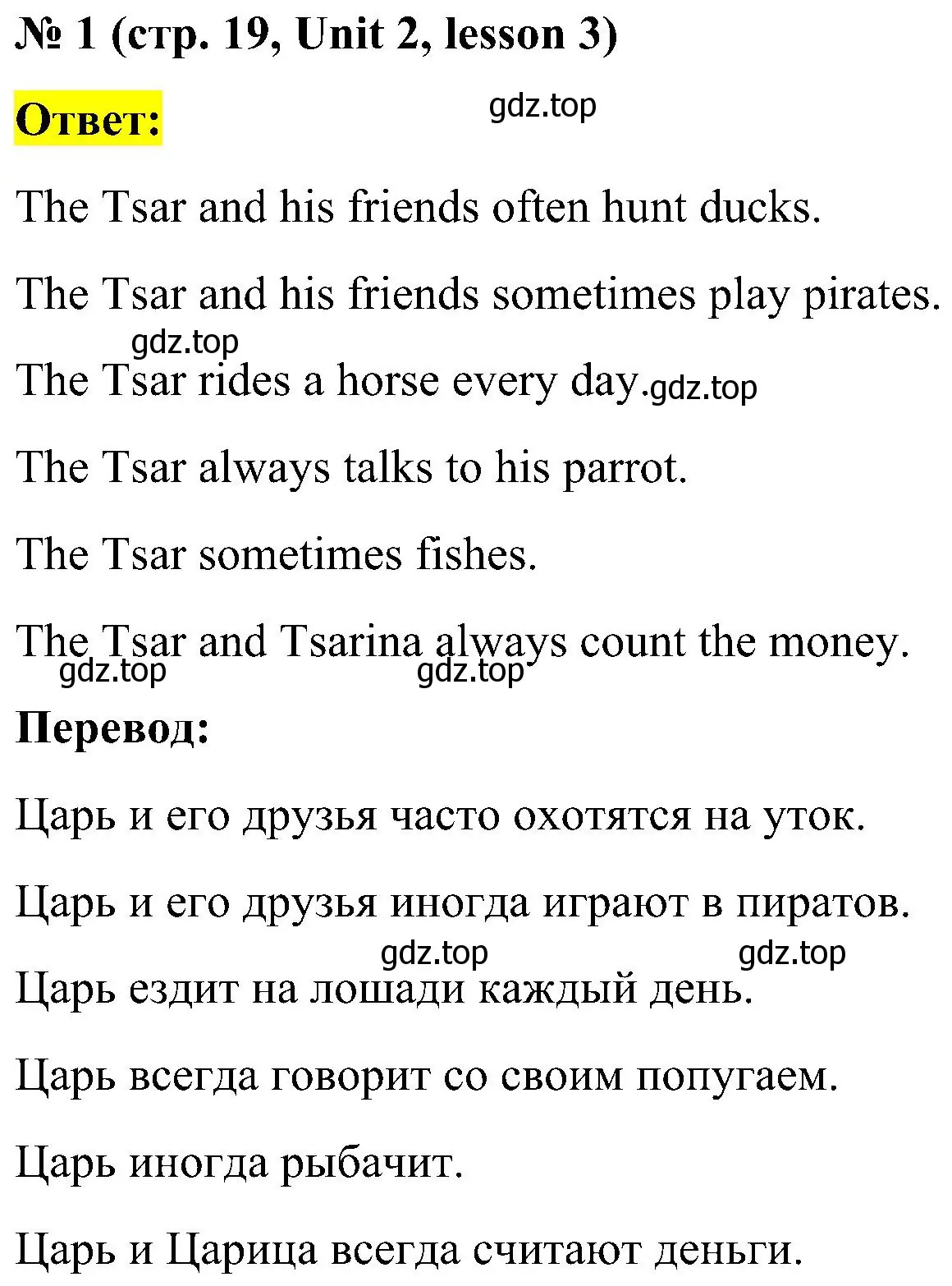 Решение  Lesson 3 (страница 19) гдз по английскому языку 3 класс Кузовлев, Лапа, рабочая тетрадь