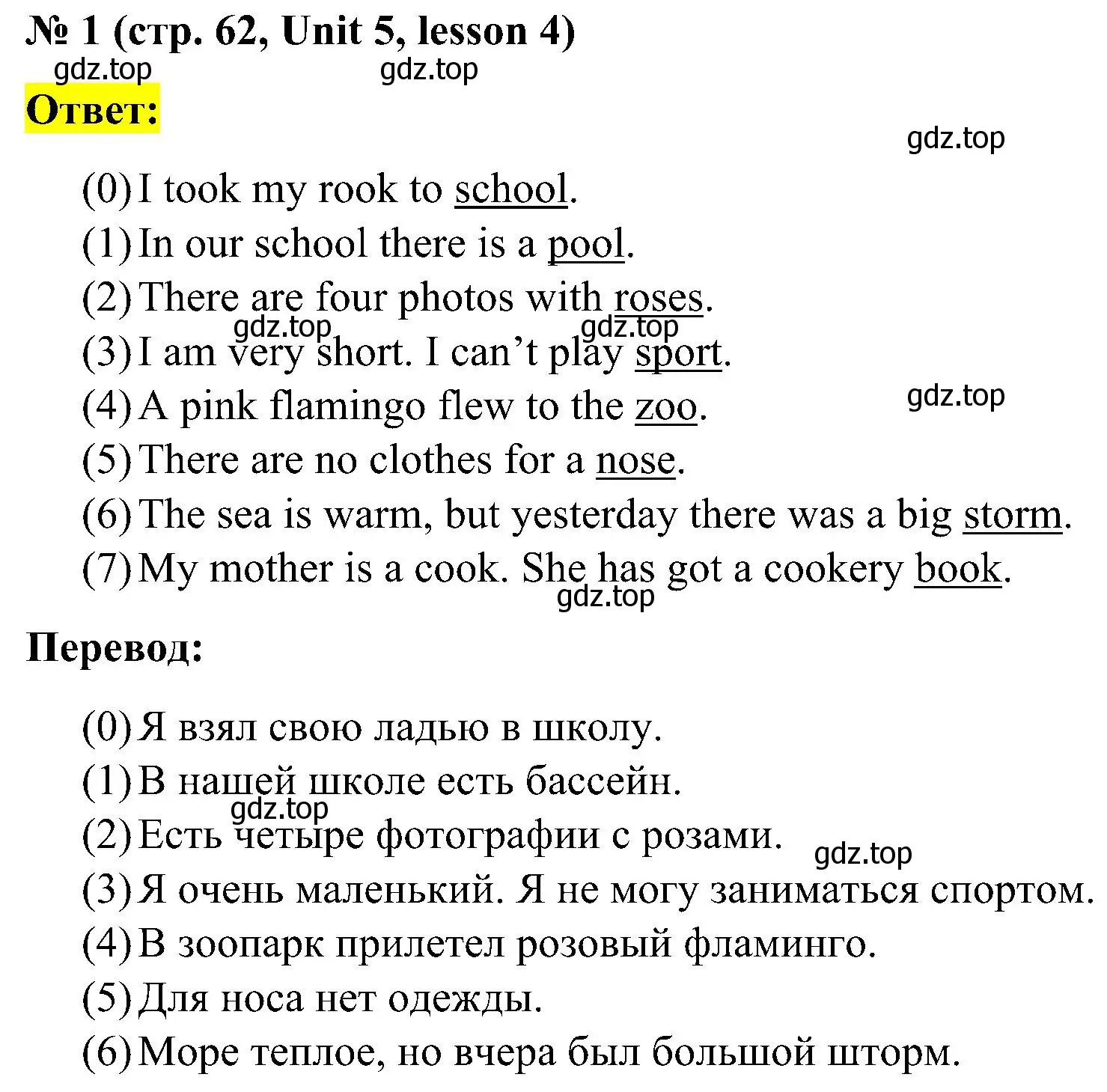 Решение номер 1 (страница 62) гдз по английскому языку 3 класс Кузовлев, Лапа, рабочая тетрадь