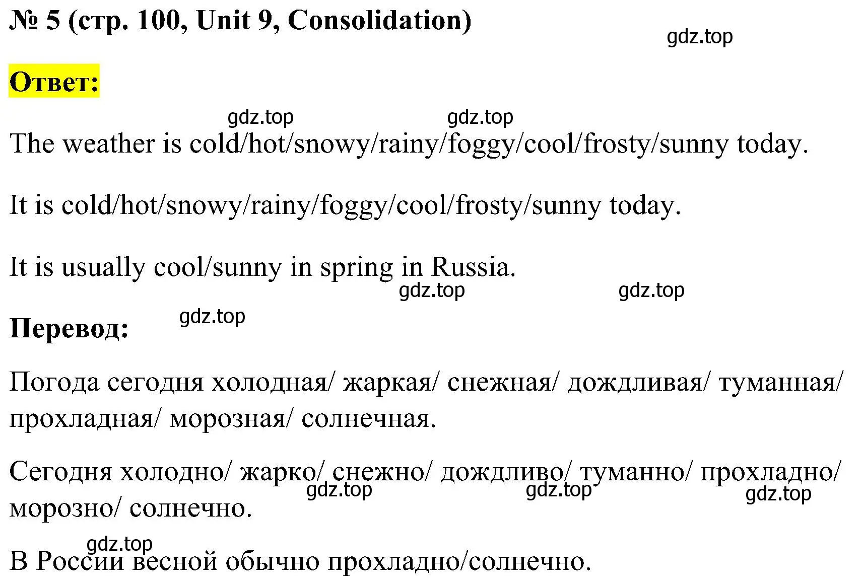 Решение номер 5 (страница 100) гдз по английскому языку 3 класс Кузовлев, Лапа, рабочая тетрадь