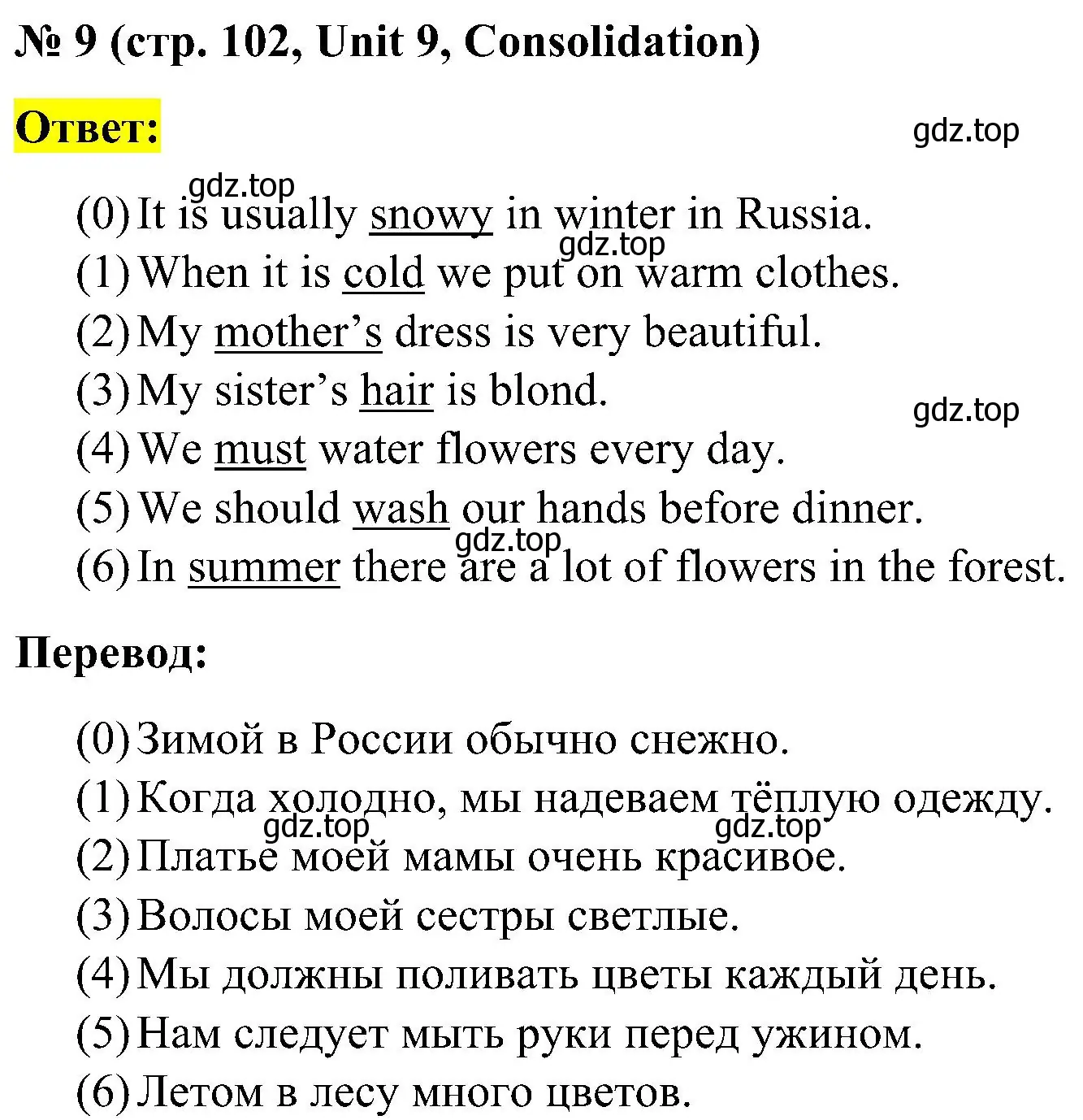 Решение номер 9 (страница 102) гдз по английскому языку 3 класс Кузовлев, Лапа, рабочая тетрадь