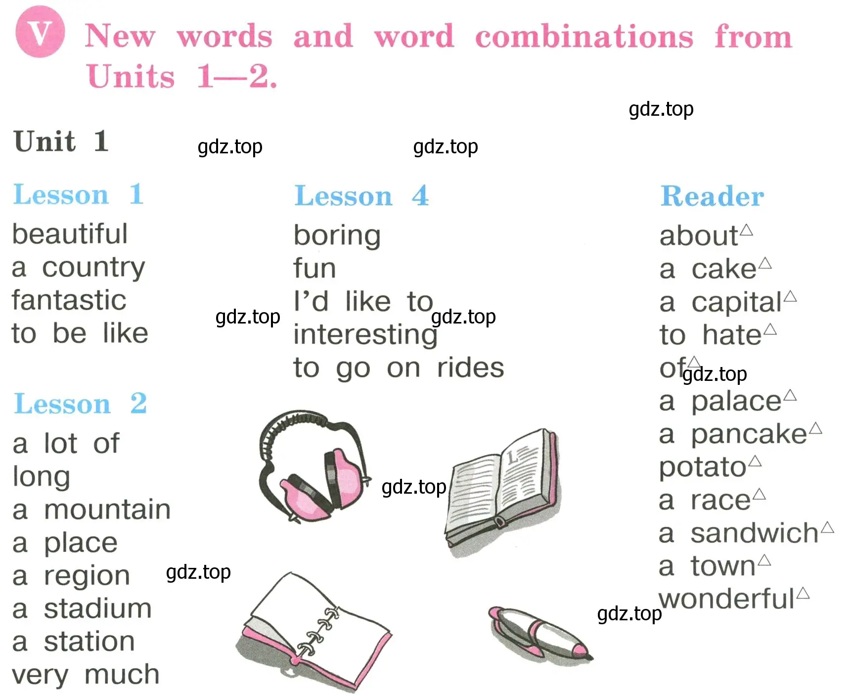 Условие  New words and word combinations from Units 1-2 (страница 35) гдз по английскому языку 3 класс Кузовлев, Лапа, учебник 1 часть