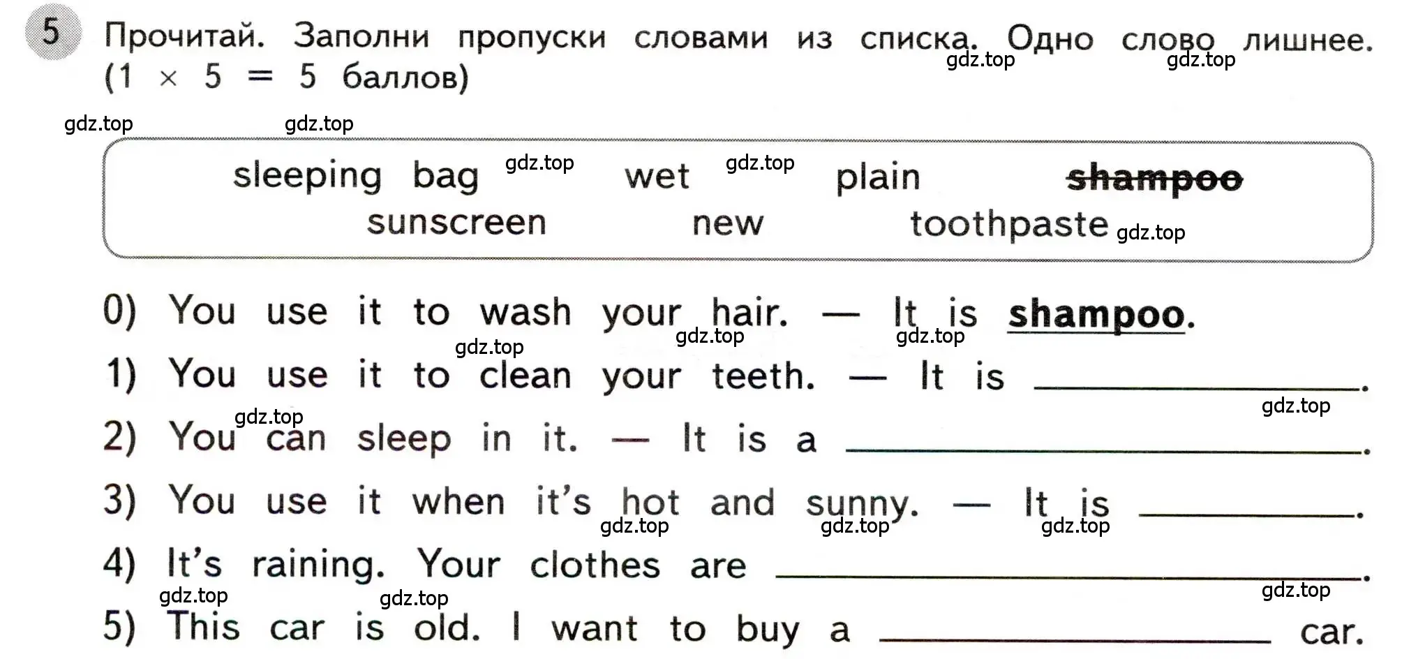 Условие номер 5 (страница 28) гдз по английскому языку 3 класс Покидова, контрольные задания