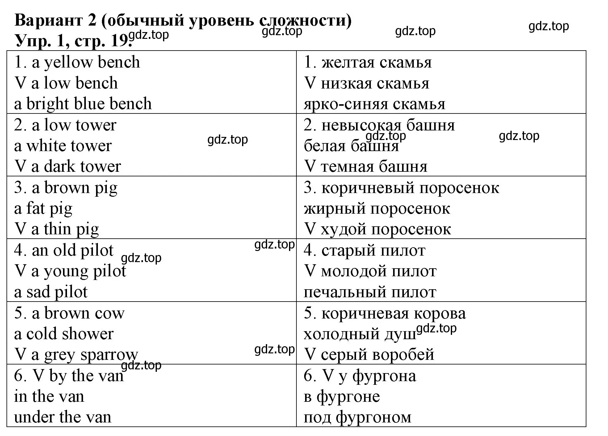 Решение номер 1 (страница 19) гдз по английскому языку 3 класс Афанасьева, Михеева, контрольные работы