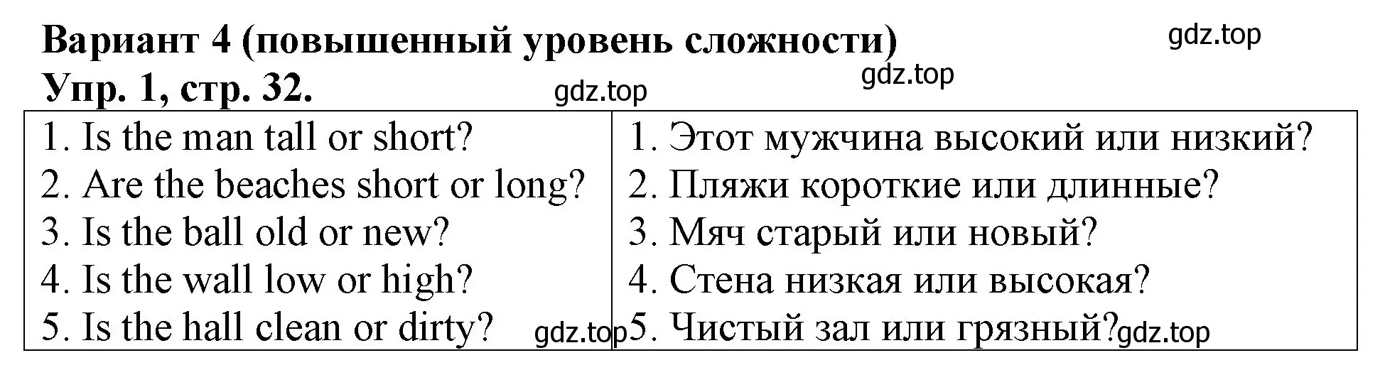 Решение номер 1 (страница 32) гдз по английскому языку 3 класс Афанасьева, Михеева, контрольные работы