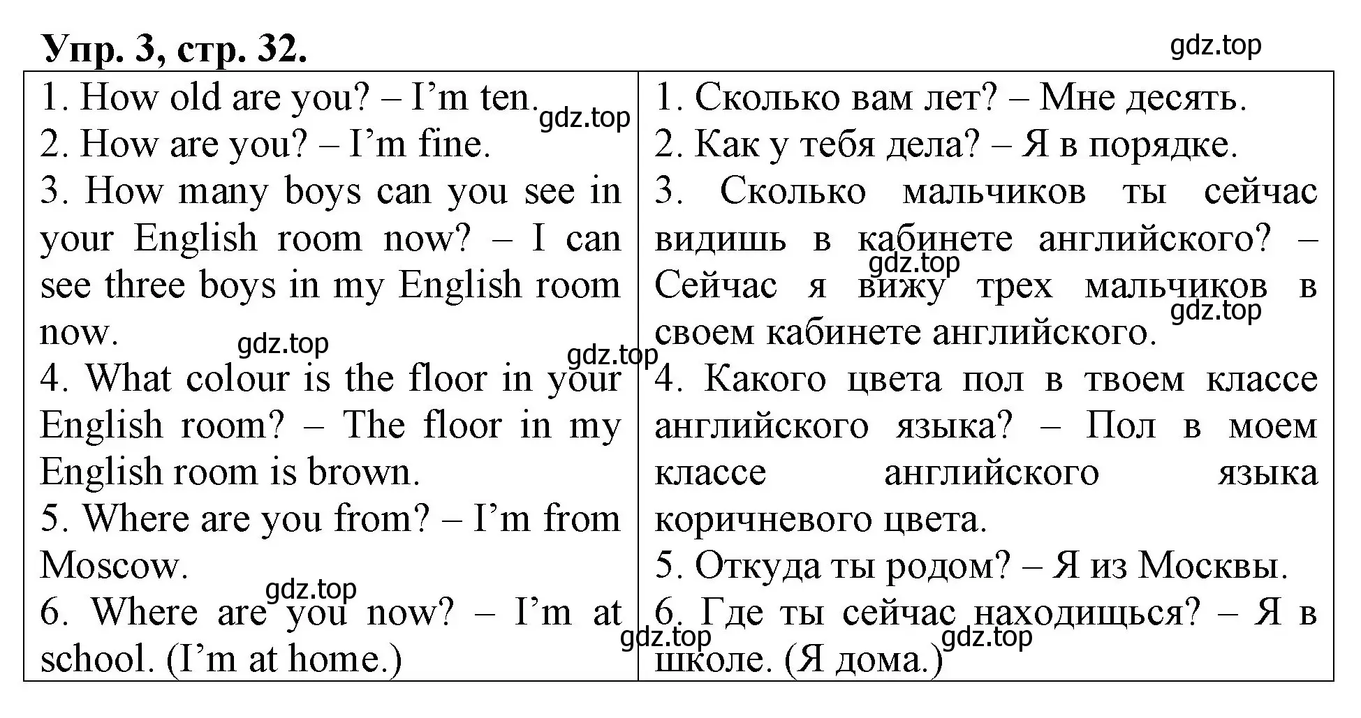 Решение номер 3 (страница 32) гдз по английскому языку 3 класс Афанасьева, Михеева, контрольные работы