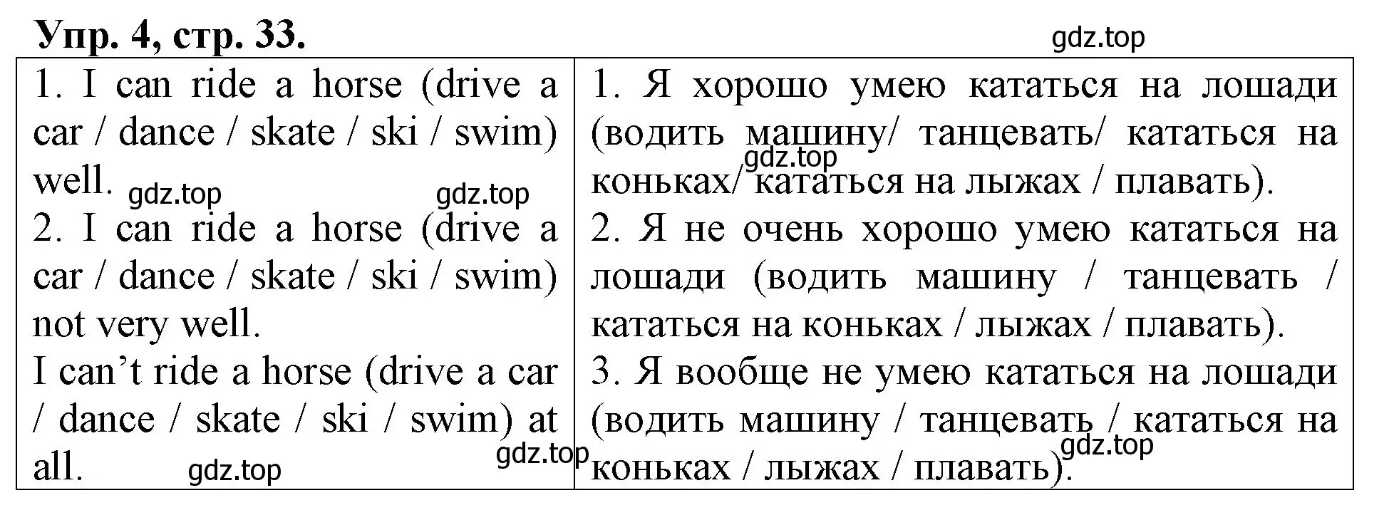 Решение номер 4 (страница 33) гдз по английскому языку 3 класс Афанасьева, Михеева, контрольные работы