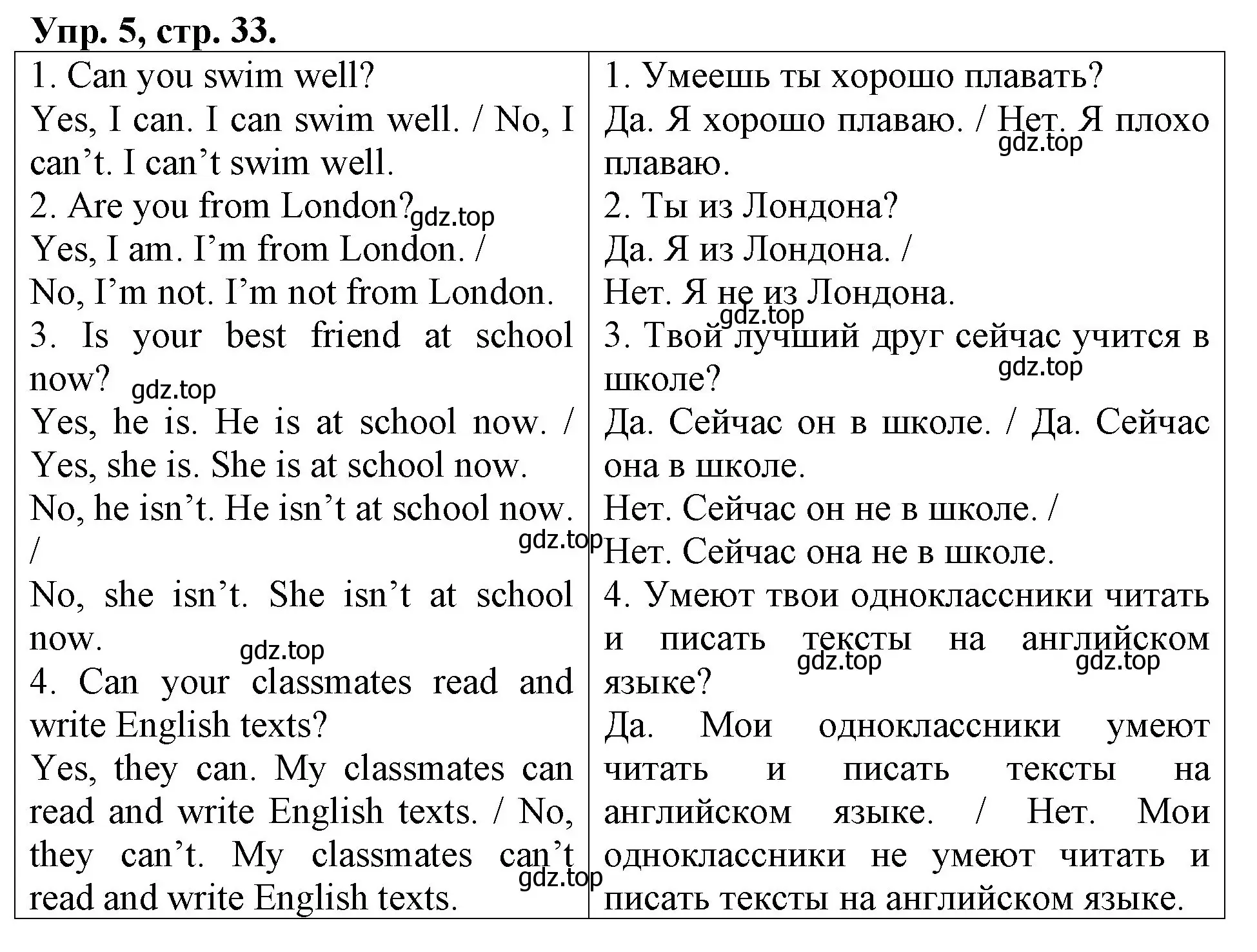 Решение номер 5 (страница 33) гдз по английскому языку 3 класс Афанасьева, Михеева, контрольные работы