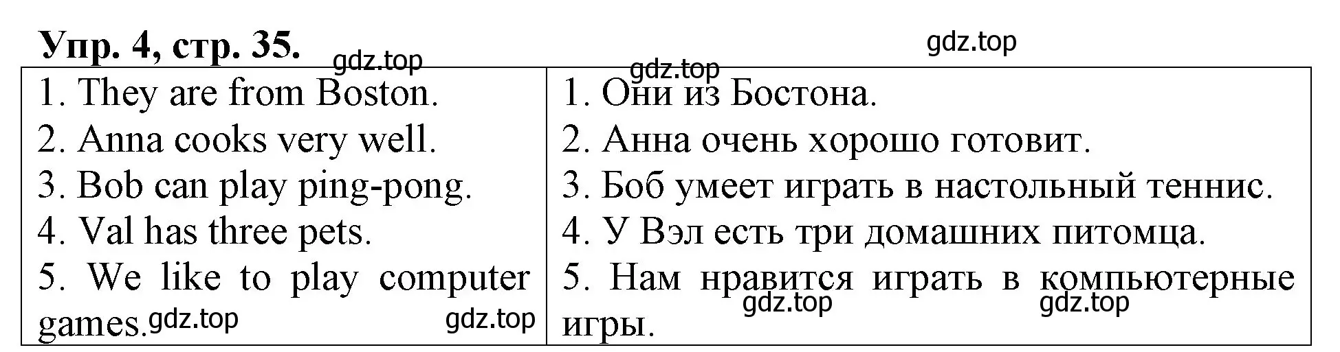 Решение номер 4 (страница 35) гдз по английскому языку 3 класс Афанасьева, Михеева, контрольные работы