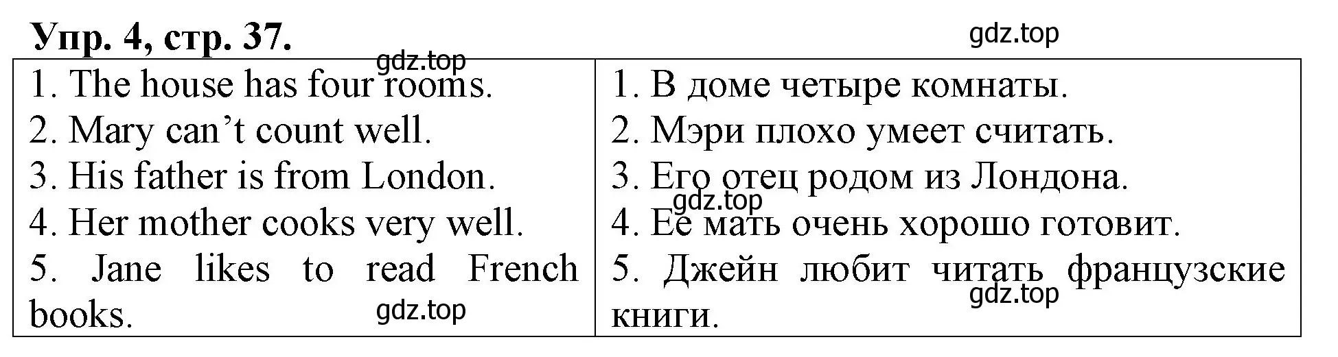 Решение номер 4 (страница 37) гдз по английскому языку 3 класс Афанасьева, Михеева, контрольные работы