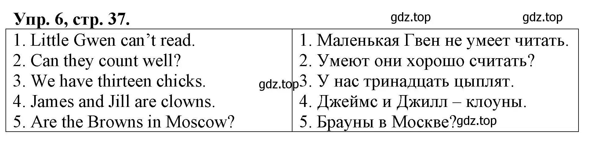 Решение номер 6 (страница 37) гдз по английскому языку 3 класс Афанасьева, Михеева, контрольные работы