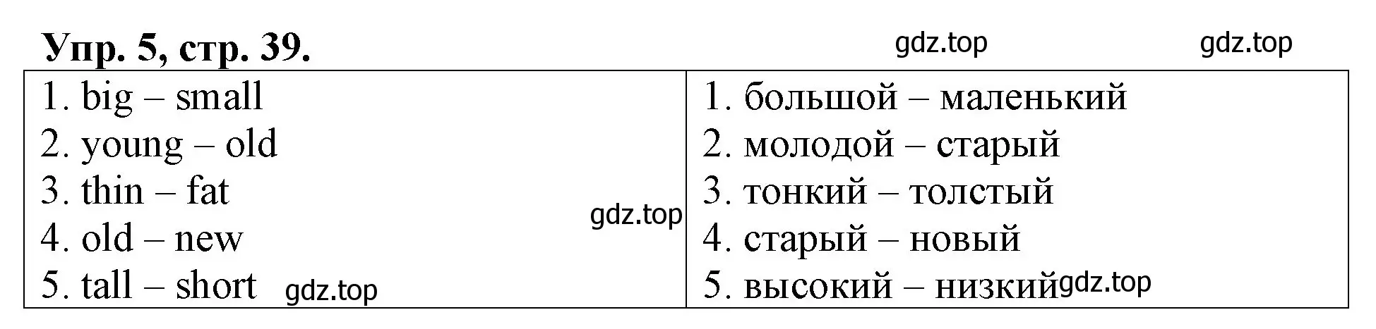 Решение номер 5 (страница 39) гдз по английскому языку 3 класс Афанасьева, Михеева, контрольные работы