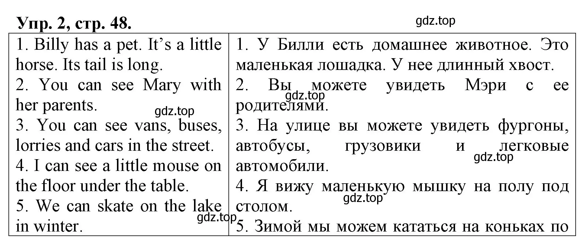 Решение номер 2 (страница 48) гдз по английскому языку 3 класс Афанасьева, Михеева, контрольные работы