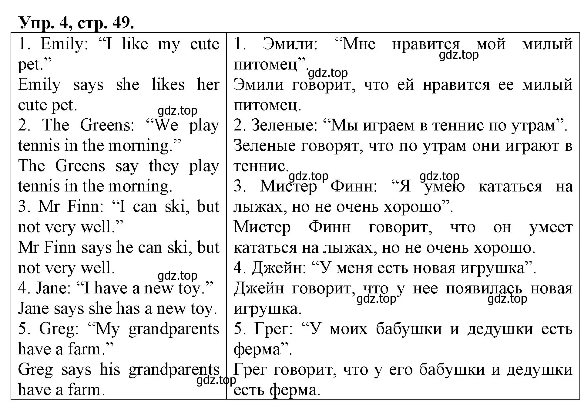 Решение номер 4 (страница 49) гдз по английскому языку 3 класс Афанасьева, Михеева, контрольные работы