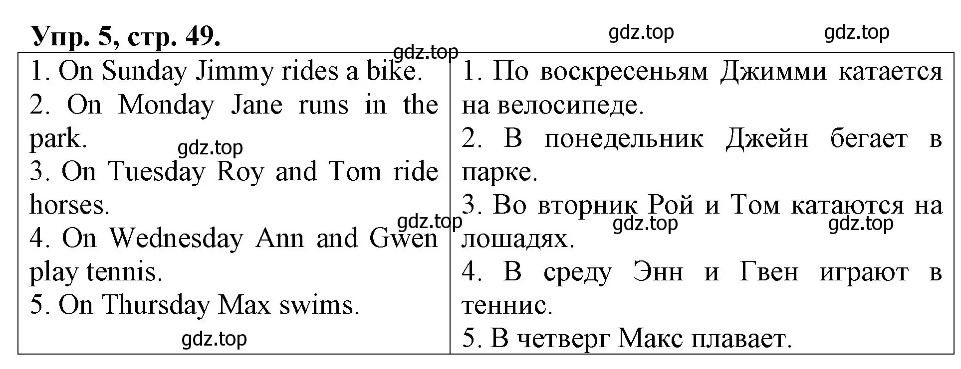 Решение номер 5 (страница 49) гдз по английскому языку 3 класс Афанасьева, Михеева, контрольные работы