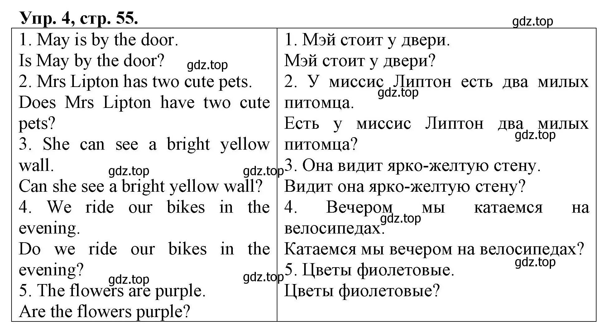 Решение номер 4 (страница 55) гдз по английскому языку 3 класс Афанасьева, Михеева, контрольные работы