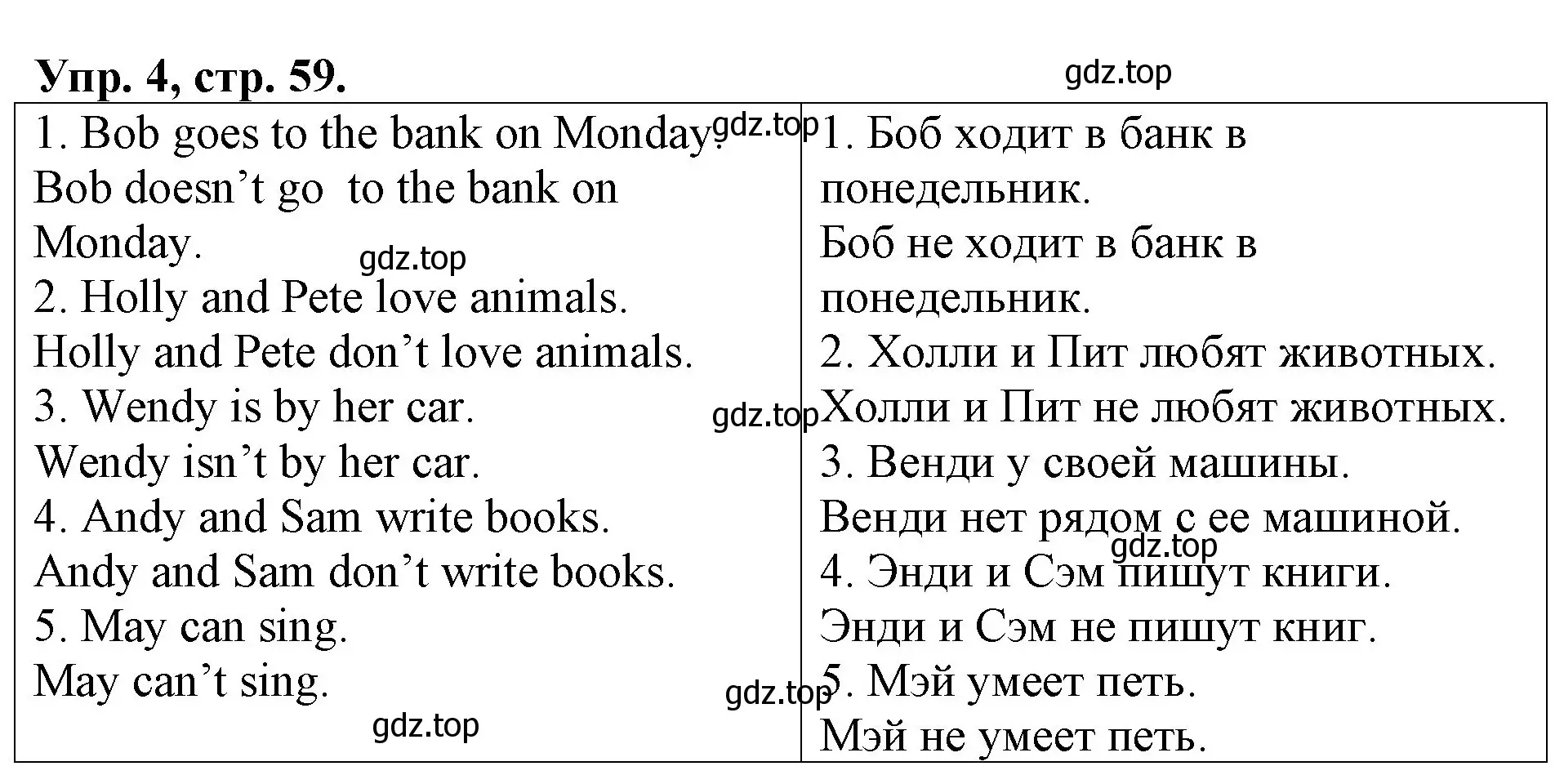 Решение номер 4 (страница 59) гдз по английскому языку 3 класс Афанасьева, Михеева, контрольные работы