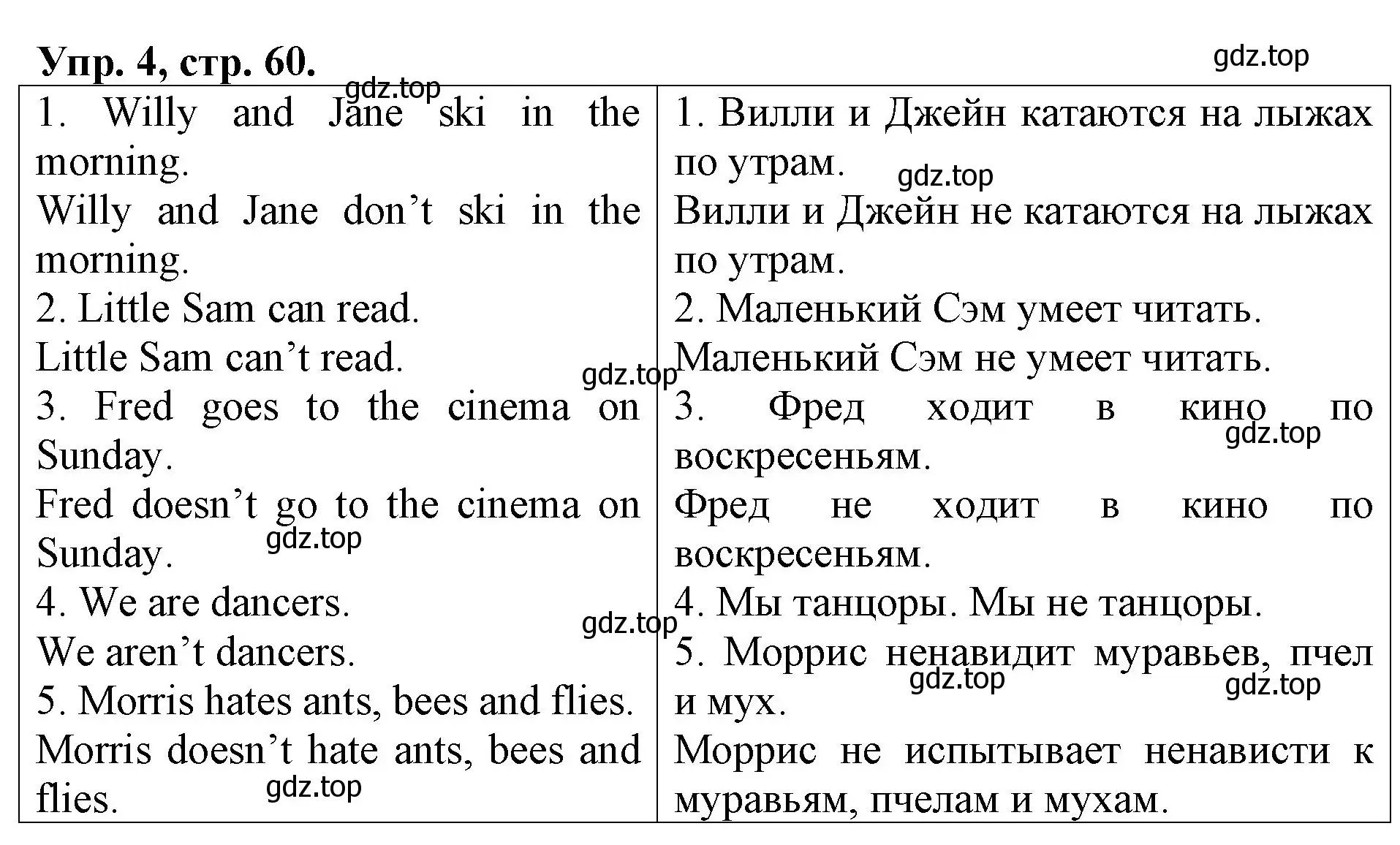 Решение номер 4 (страница 60) гдз по английскому языку 3 класс Афанасьева, Михеева, контрольные работы