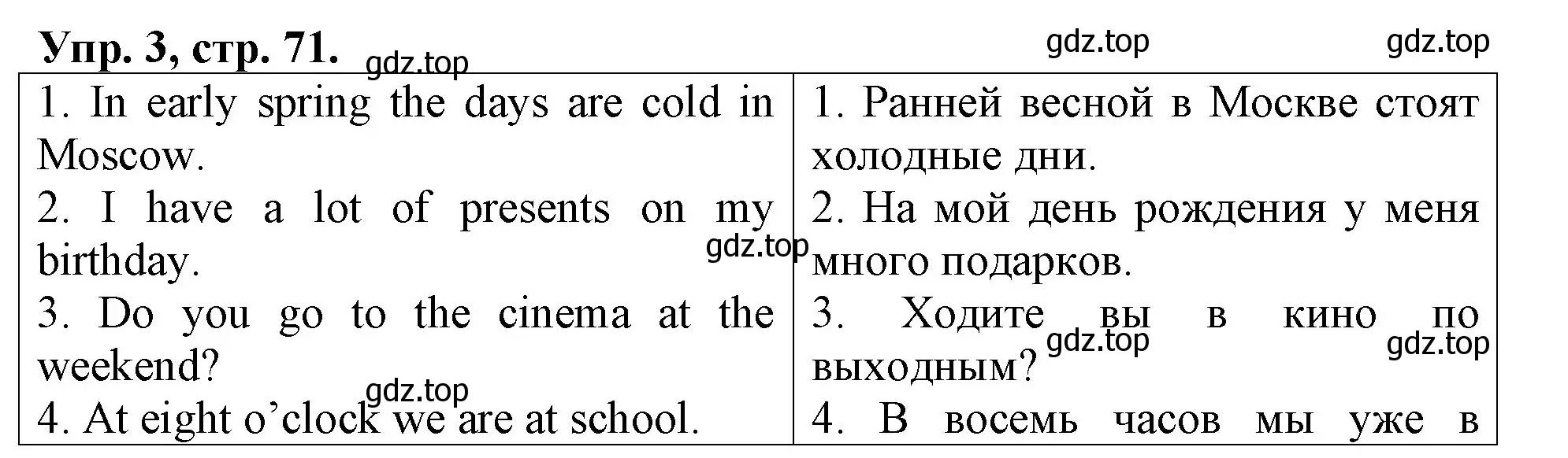 Решение номер 3 (страница 71) гдз по английскому языку 3 класс Афанасьева, Михеева, контрольные работы