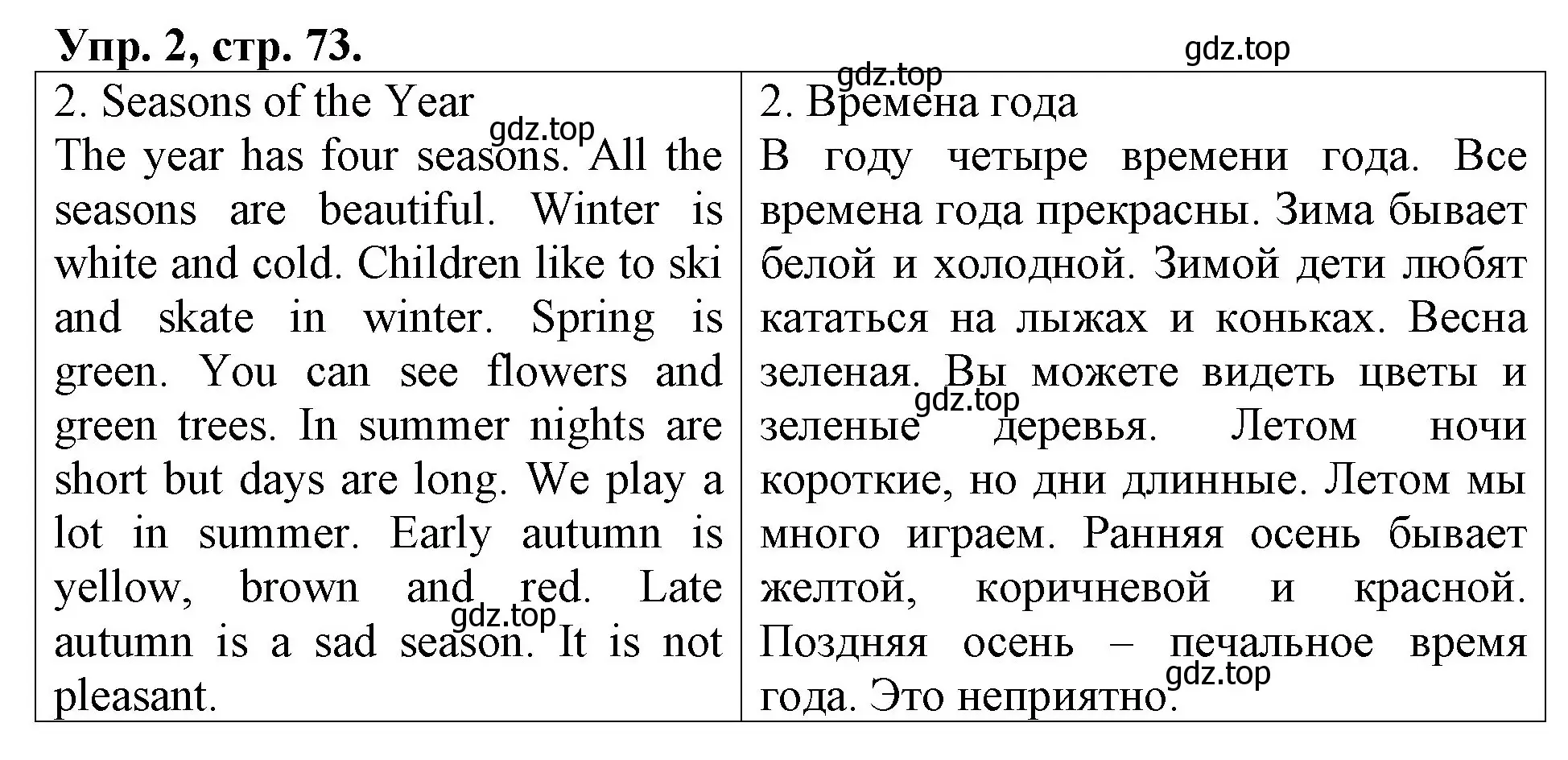 Решение номер 2 (страница 73) гдз по английскому языку 3 класс Афанасьева, Михеева, контрольные работы