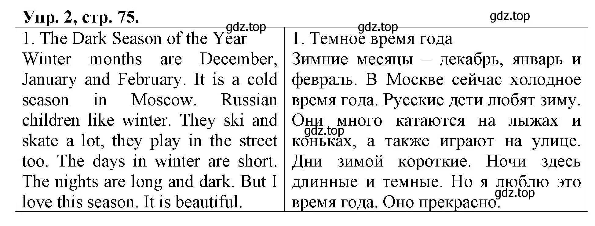 Решение номер 2 (страница 75) гдз по английскому языку 3 класс Афанасьева, Михеева, контрольные работы