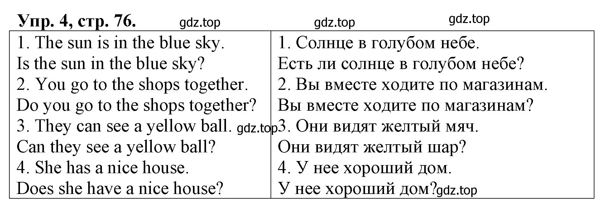 Решение номер 4 (страница 76) гдз по английскому языку 3 класс Афанасьева, Михеева, контрольные работы