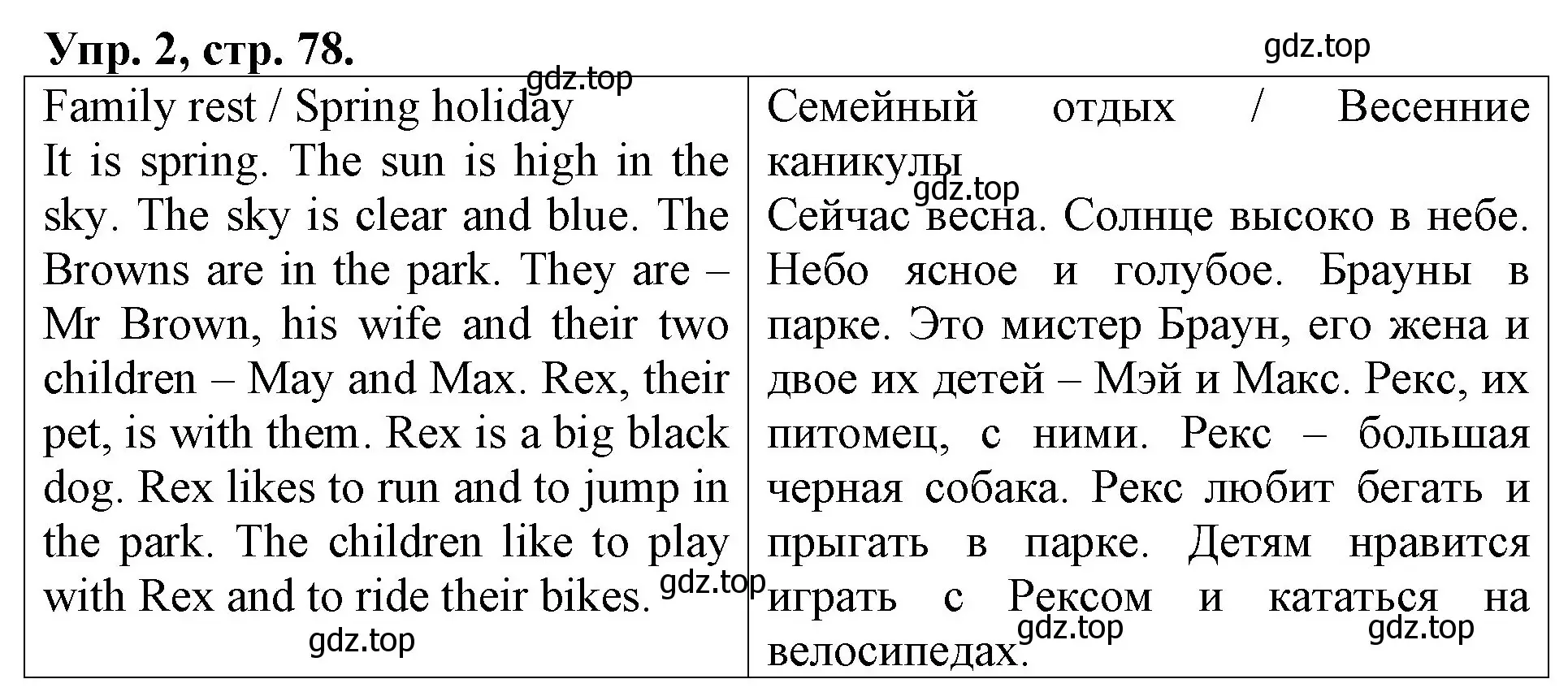 Решение номер 2 (страница 78) гдз по английскому языку 3 класс Афанасьева, Михеева, контрольные работы