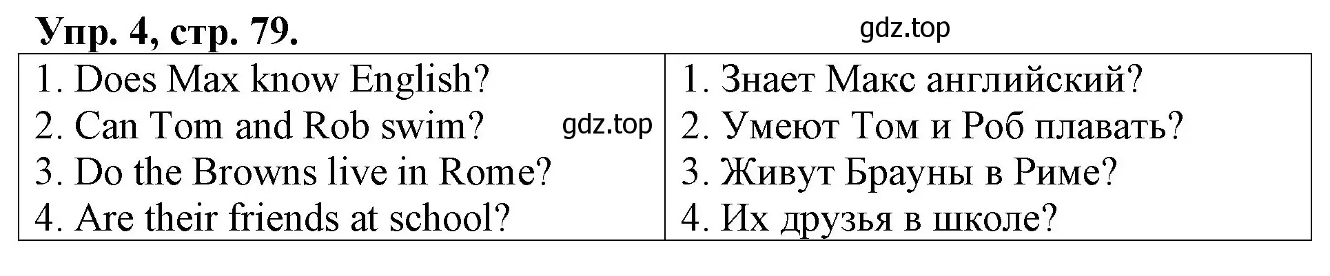 Решение номер 4 (страница 79) гдз по английскому языку 3 класс Афанасьева, Михеева, контрольные работы