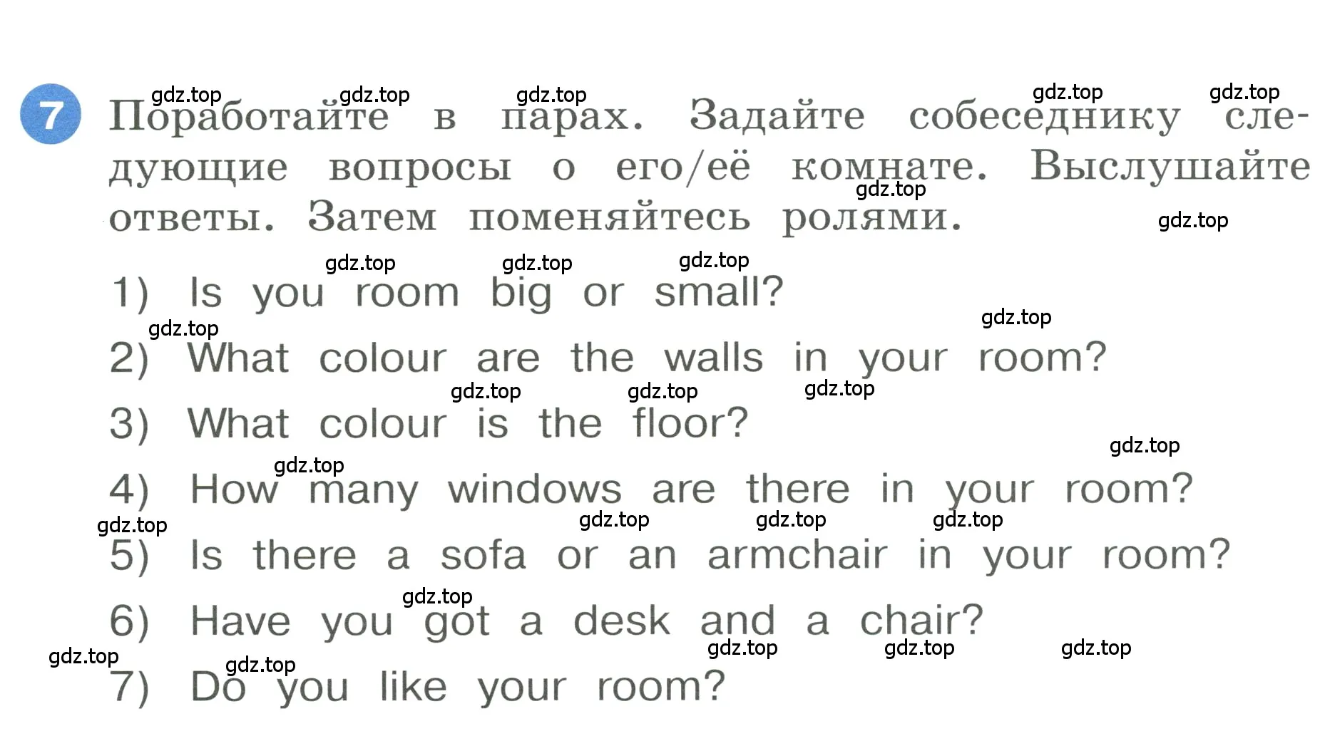 Условие номер 7 (страница 38) гдз по английскому языку 3 класс Афанасьева, Баранова, учебник 1 часть