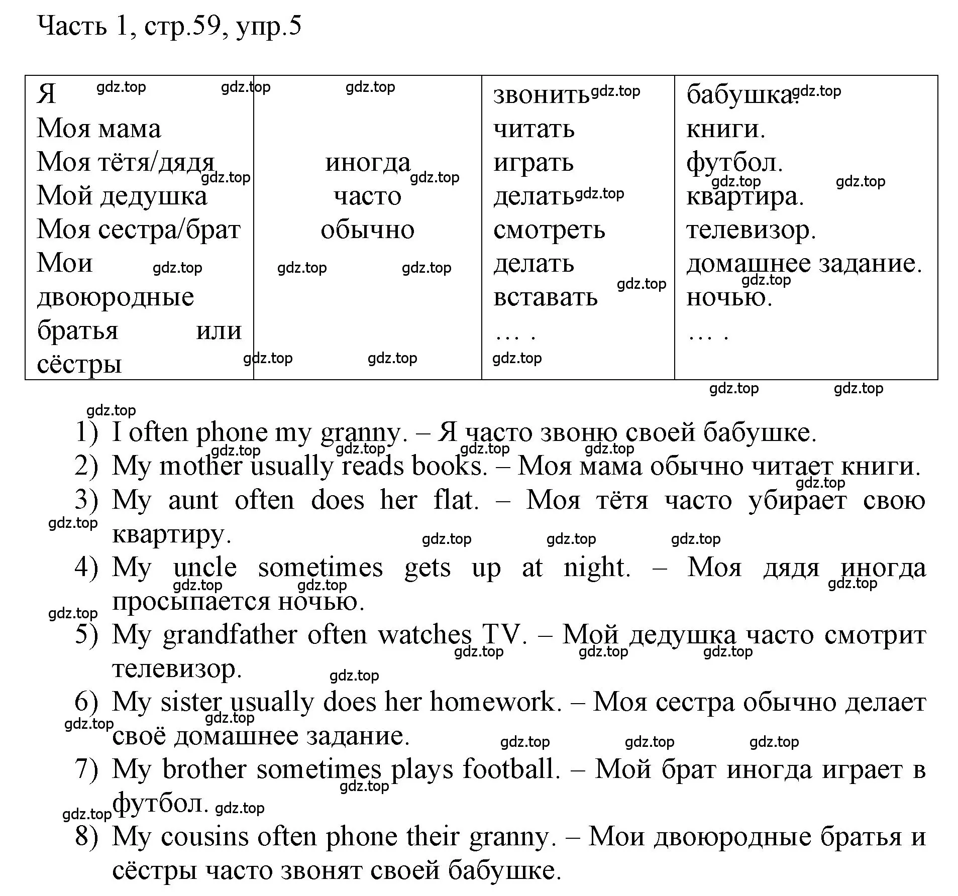 Решение номер 5 (страница 59) гдз по английскому языку 3 класс Афанасьева, Баранова, учебник 1 часть