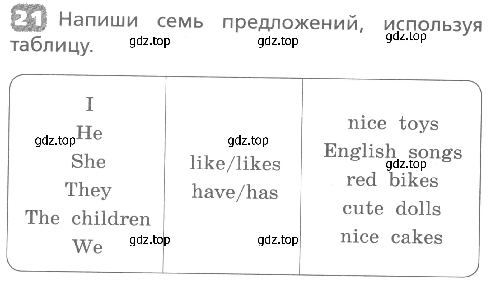 Условие номер 21 (страница 16) гдз по английскому языку 3 класс Афанасьева, Михеева, лексико-грамматический практикум