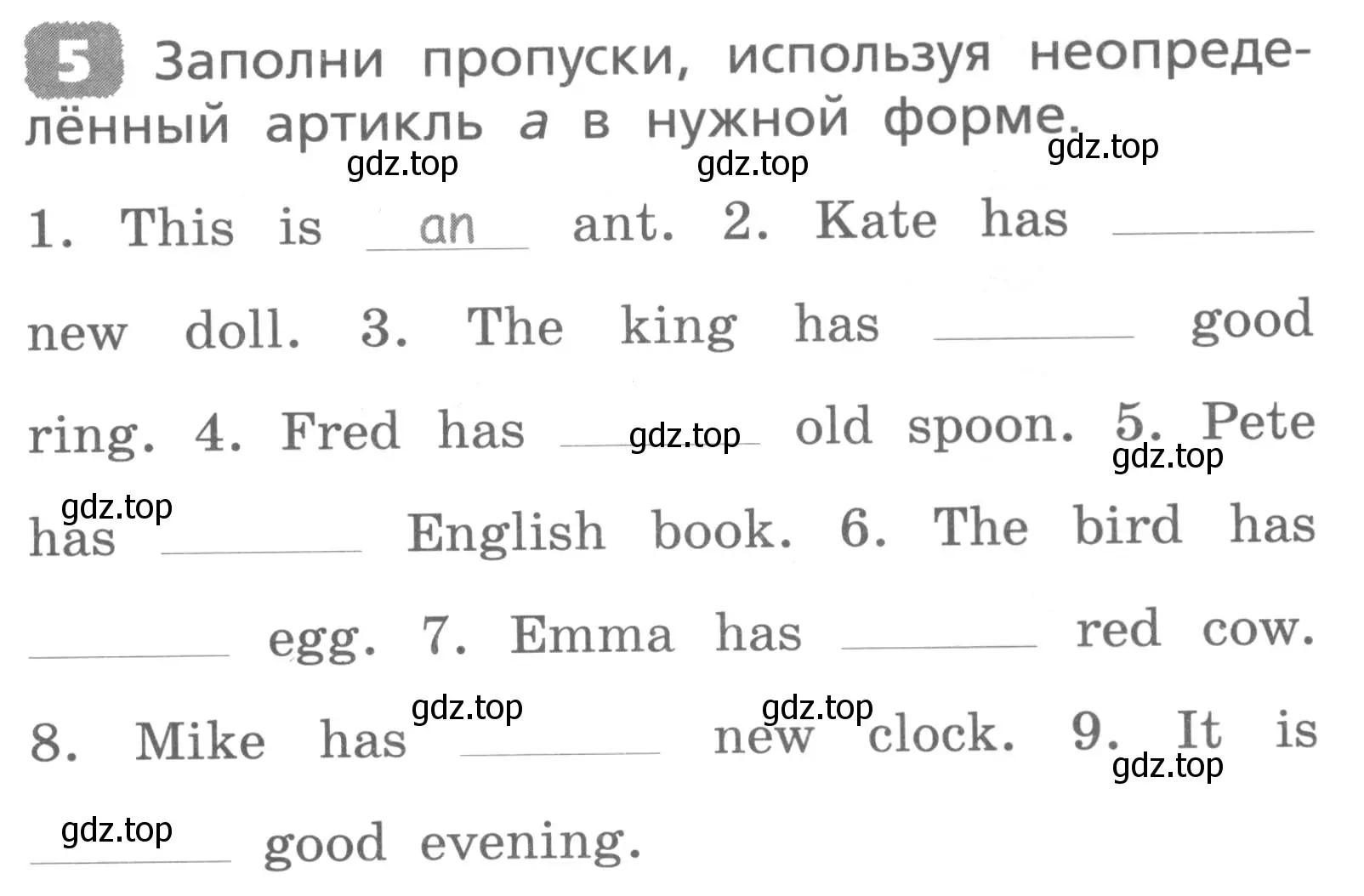 Условие номер 5 (страница 5) гдз по английскому языку 3 класс Афанасьева, Михеева, лексико-грамматический практикум