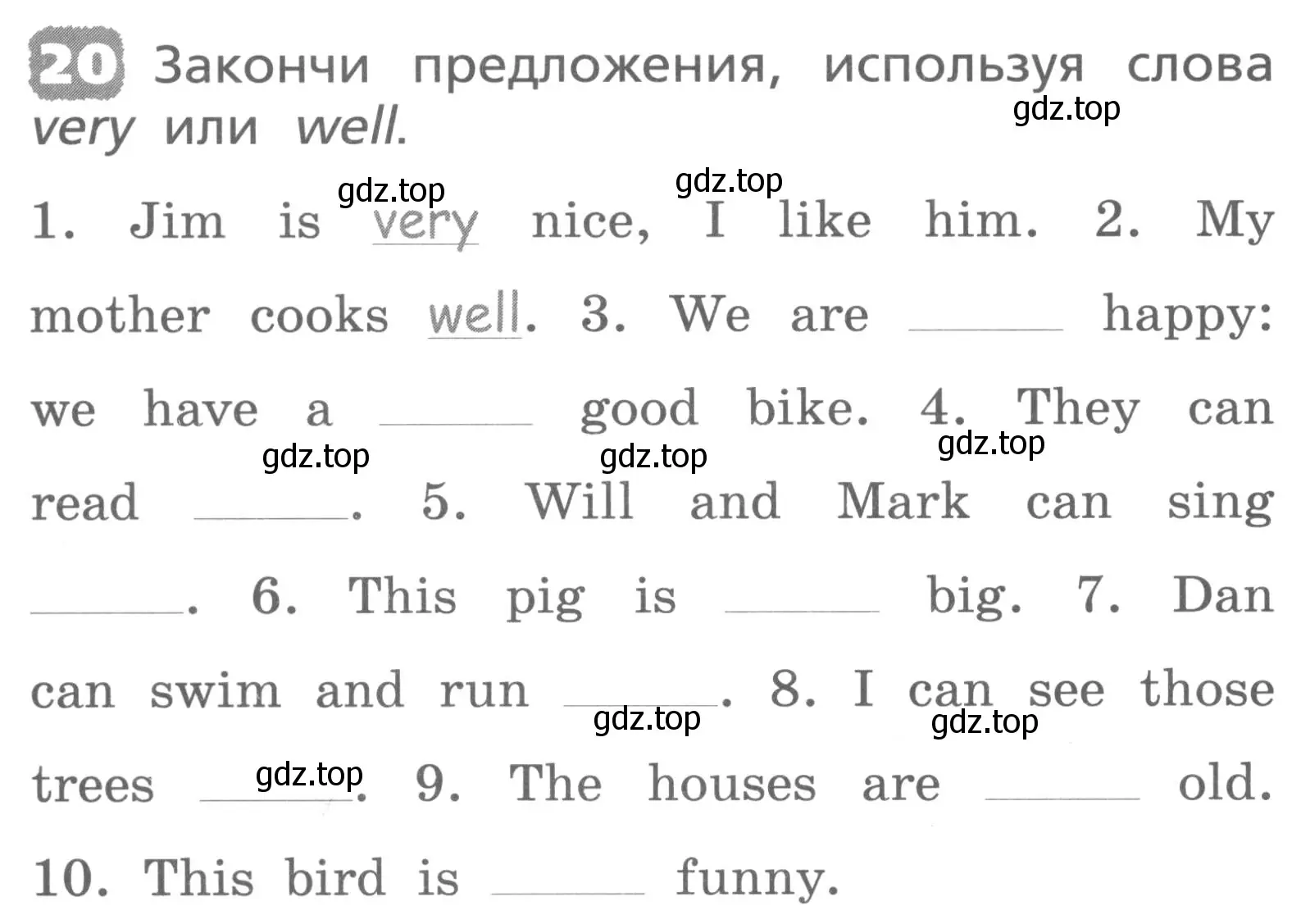 Условие номер 20 (страница 36) гдз по английскому языку 3 класс Афанасьева, Михеева, лексико-грамматический практикум