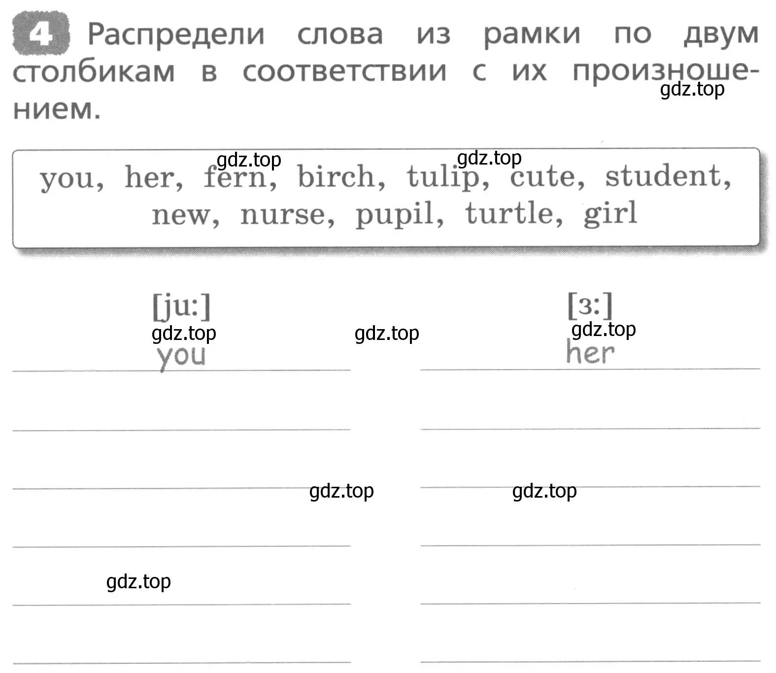 Условие номер 4 (страница 44) гдз по английскому языку 3 класс Афанасьева, Михеева, лексико-грамматический практикум