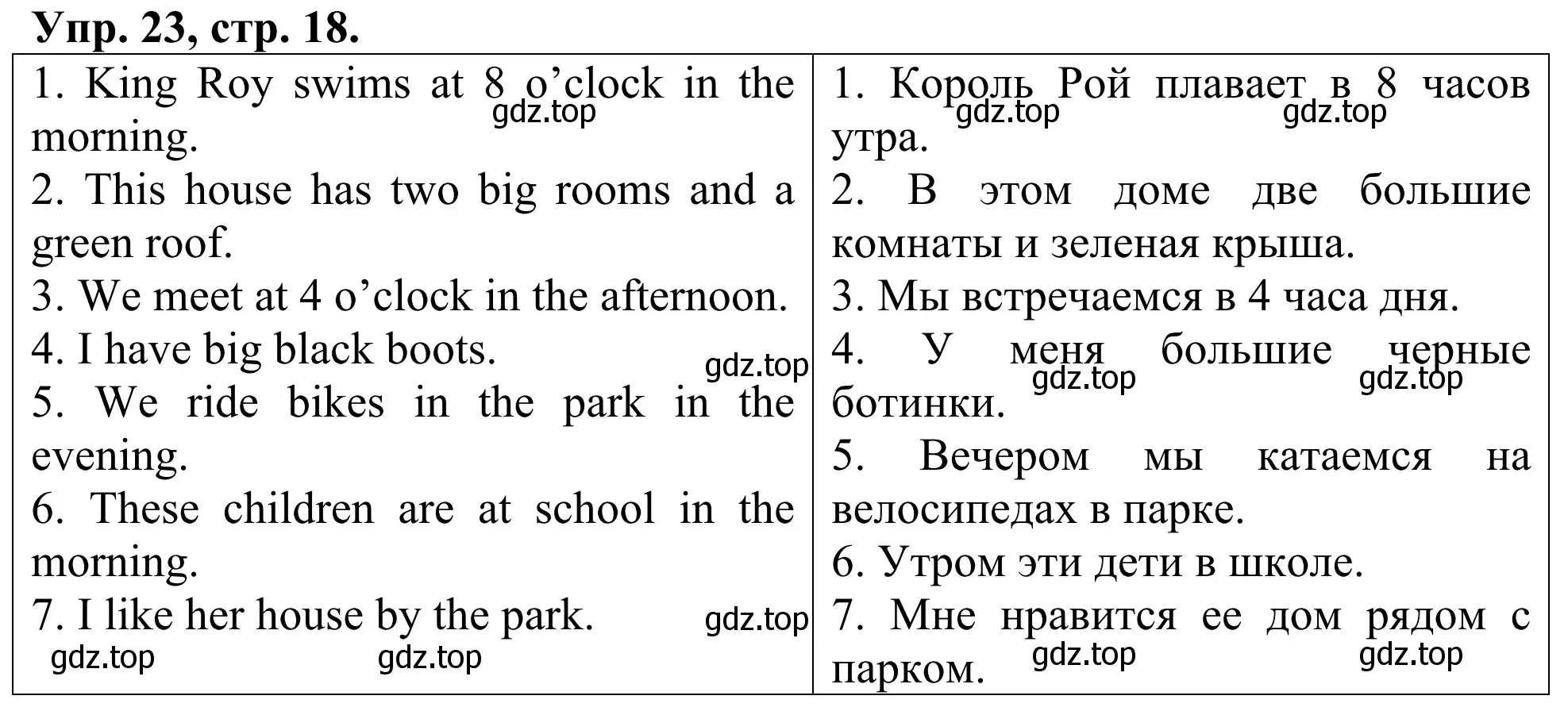 Решение номер 23 (страница 18) гдз по английскому языку 3 класс Афанасьева, Михеева, лексико-грамматический практикум