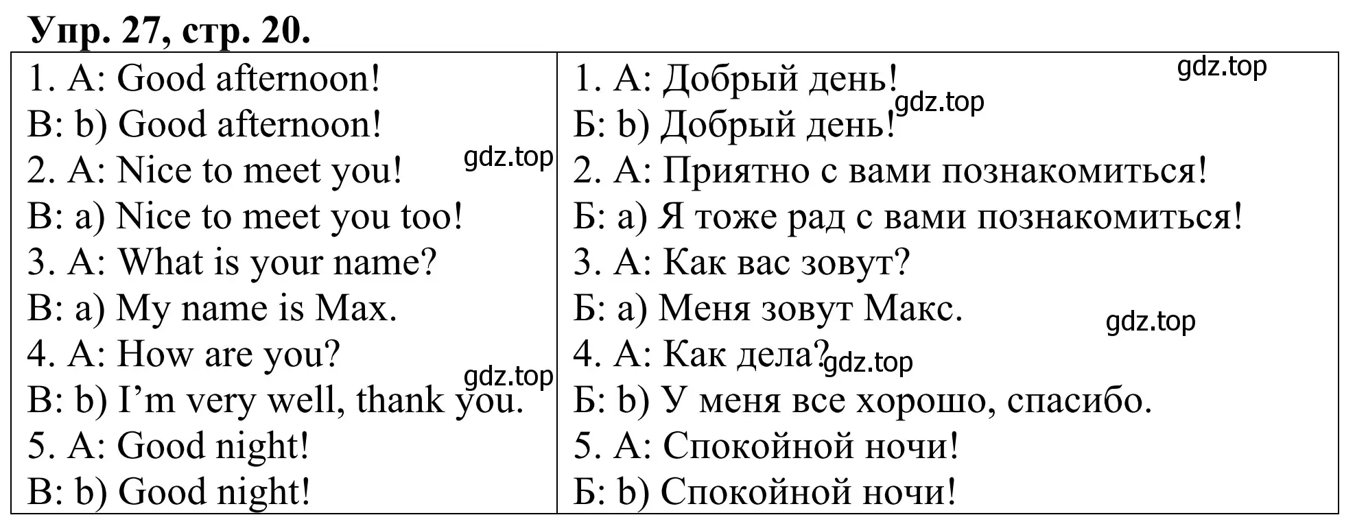 Решение номер 27 (страница 20) гдз по английскому языку 3 класс Афанасьева, Михеева, лексико-грамматический практикум