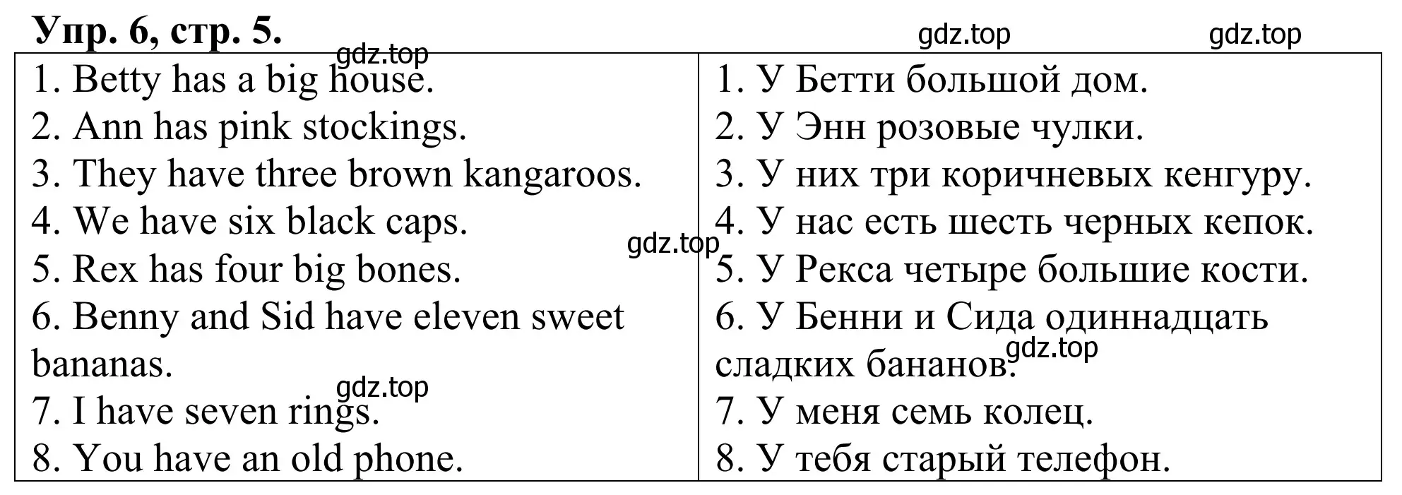 Решение номер 6 (страница 5) гдз по английскому языку 3 класс Афанасьева, Михеева, лексико-грамматический практикум