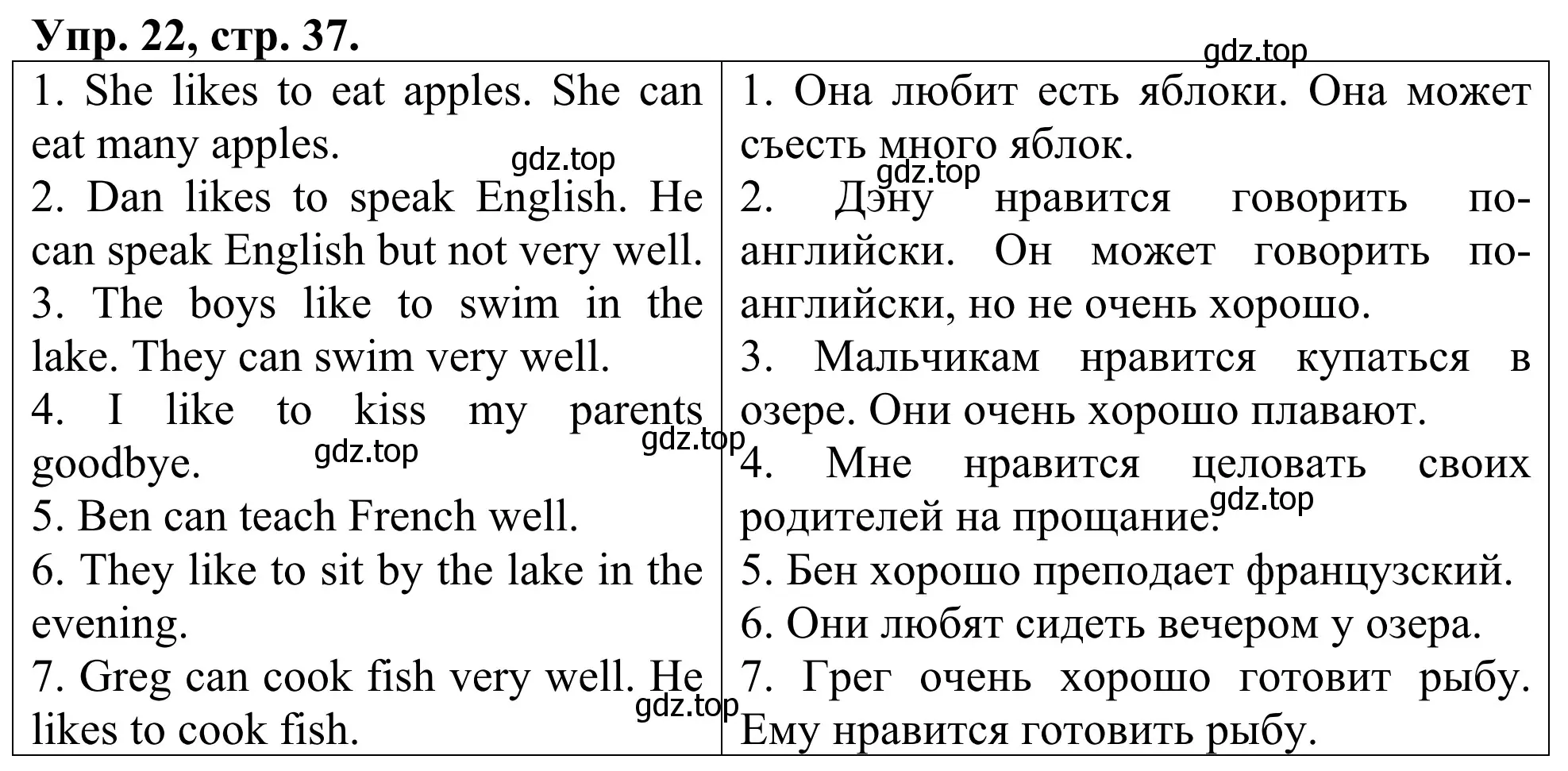 Решение номер 22 (страница 37) гдз по английскому языку 3 класс Афанасьева, Михеева, лексико-грамматический практикум