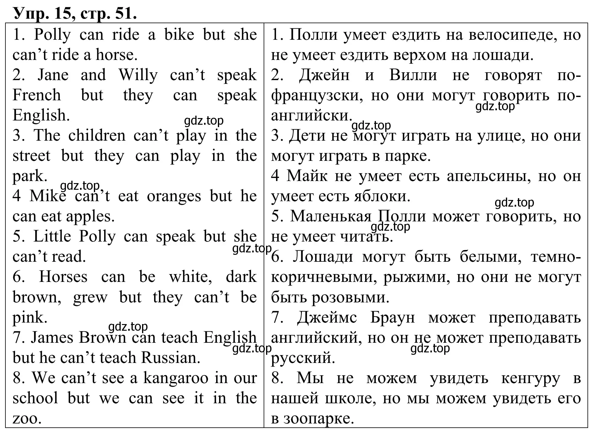 Решение номер 15 (страница 51) гдз по английскому языку 3 класс Афанасьева, Михеева, лексико-грамматический практикум